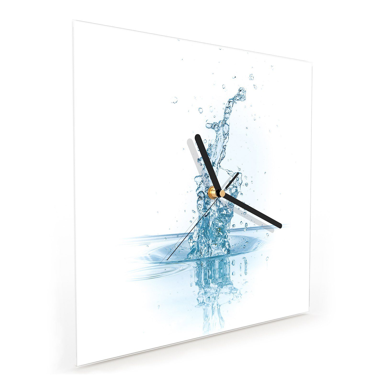 Wanduhr Größe Wandkunst x Primedeco Wassersplash Wanduhr Motiv 30 Glasuhr mit 30 cm