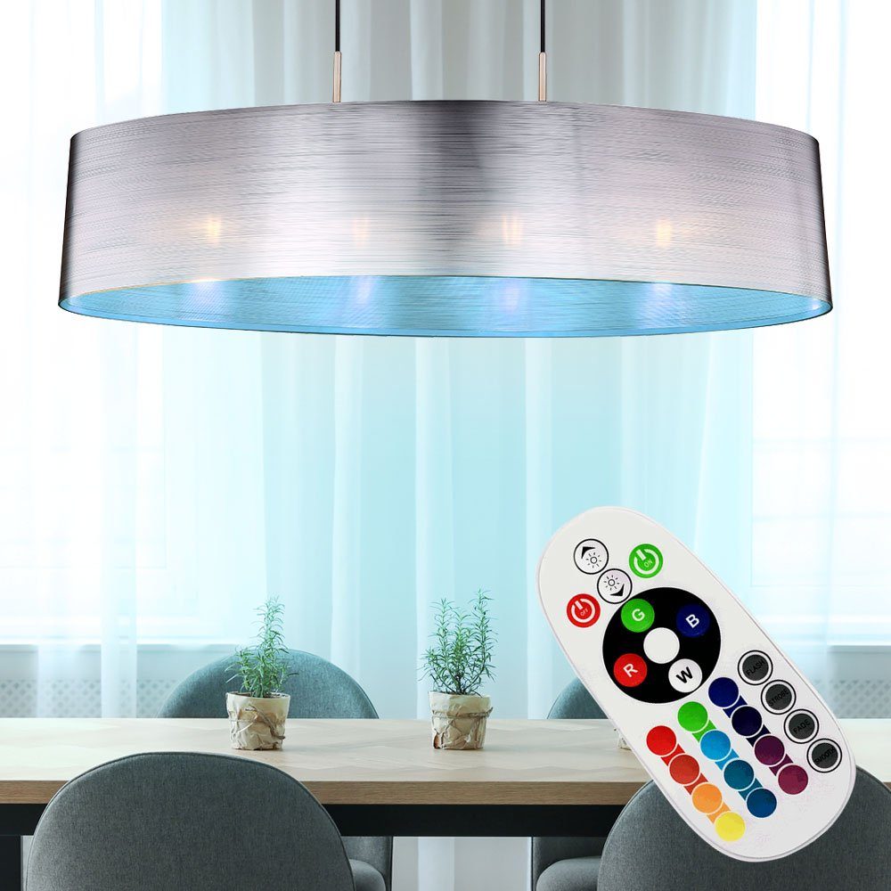 LED Decken Lampe Pendel Hänge Leuchte Beleuchtung Wohn Zimmer silber Metall 