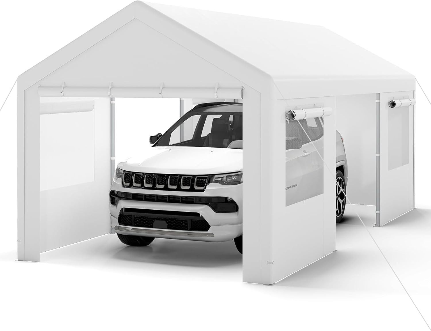 COSTWAY Auto-Faltgarage, Zeltgarage mit PE-Abdeckung, 305x586cm, für Auto