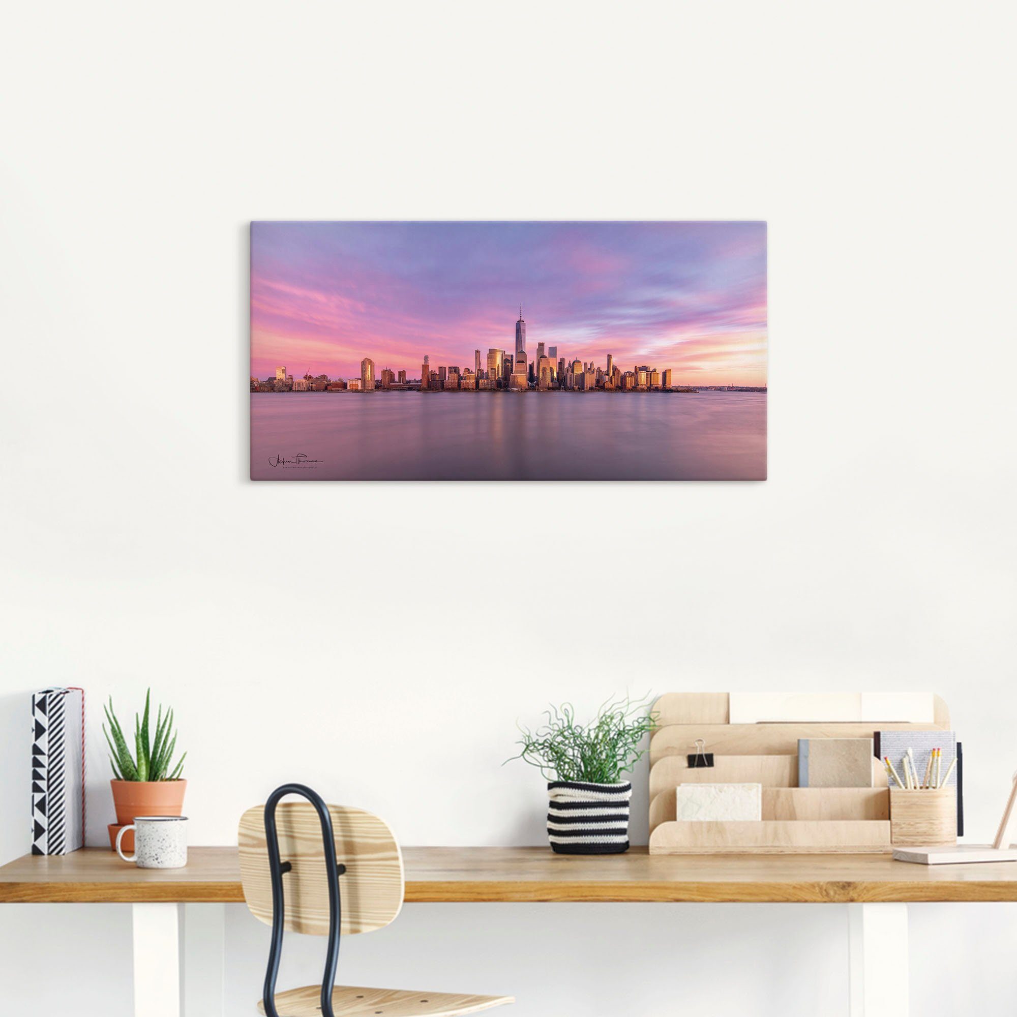 versch. St), Artland oder Wandbild New (1 Leinwandbild, als Größen Wandaufkleber in Manhattan Poster Alubild, Skyline, York