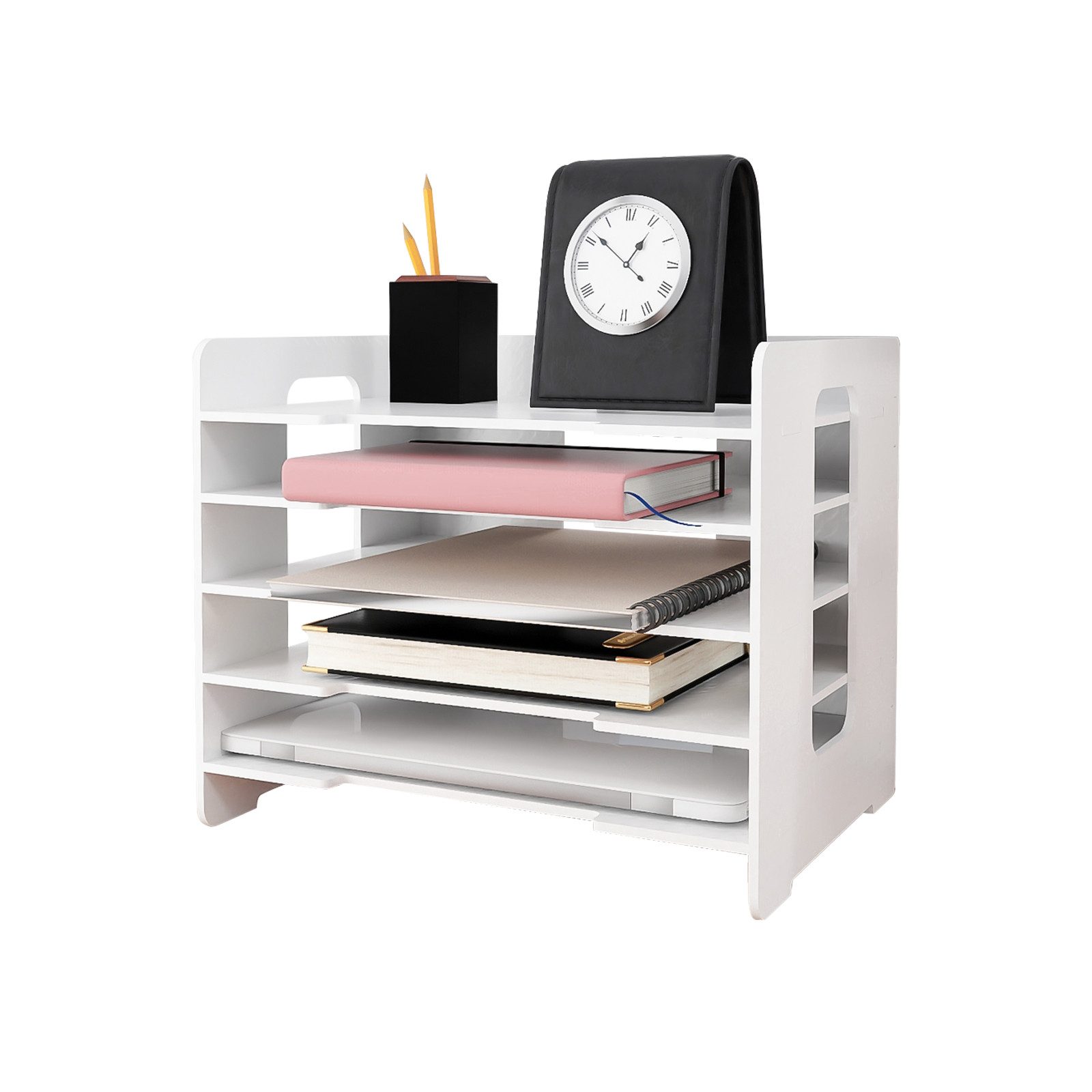 JEOBEST Organizer Dokumentenablage Schreibtisch-Organizer A4, 5/7-Tier Briefablage Stapelbar Dokumentenablage