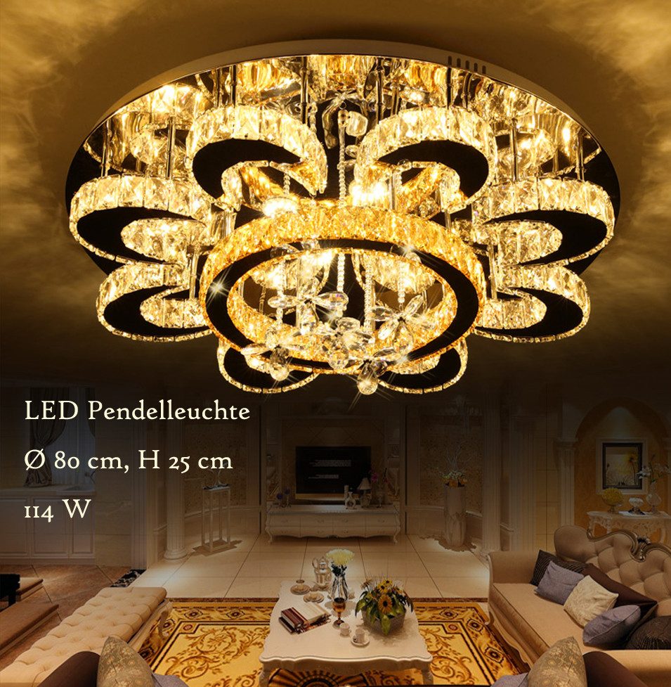 Eurotondisplay LED Deckenleuchte LED Pendelleuchte Kristall günstig online kaufen