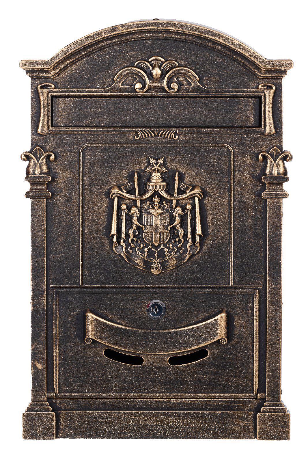 Briefkasten Antiker Briefkasten GAL29 Antik Bronze Wandbriefkasten, Postkasten