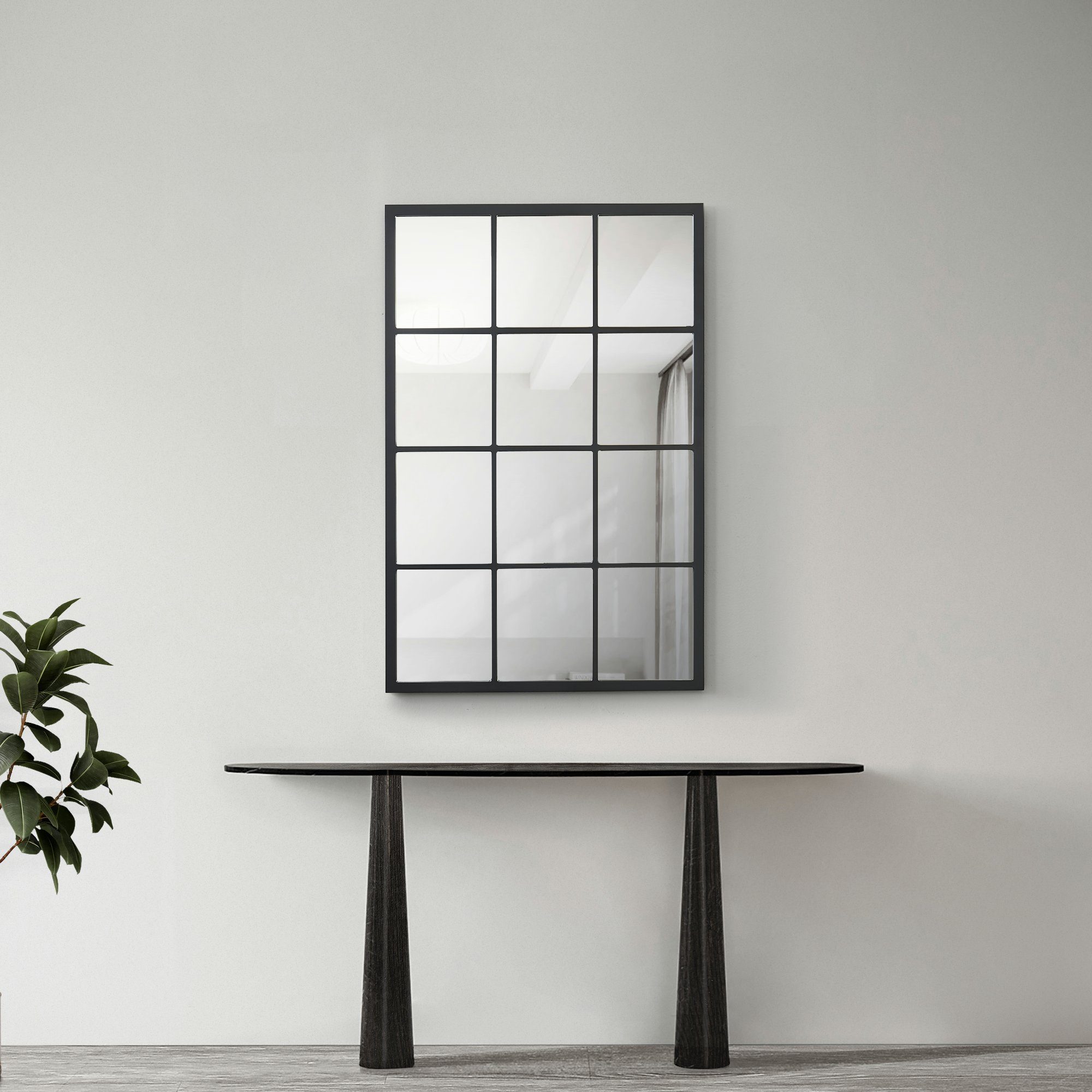 en.casa Wandspiegel, »Cupello« 90x60cm Rahmen Schwarz günstig online kaufen