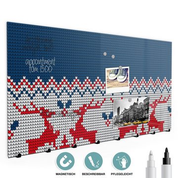 Primedeco Garderobenpaneel Magnetwand und Memoboard aus Glas Weihnachtsmuster