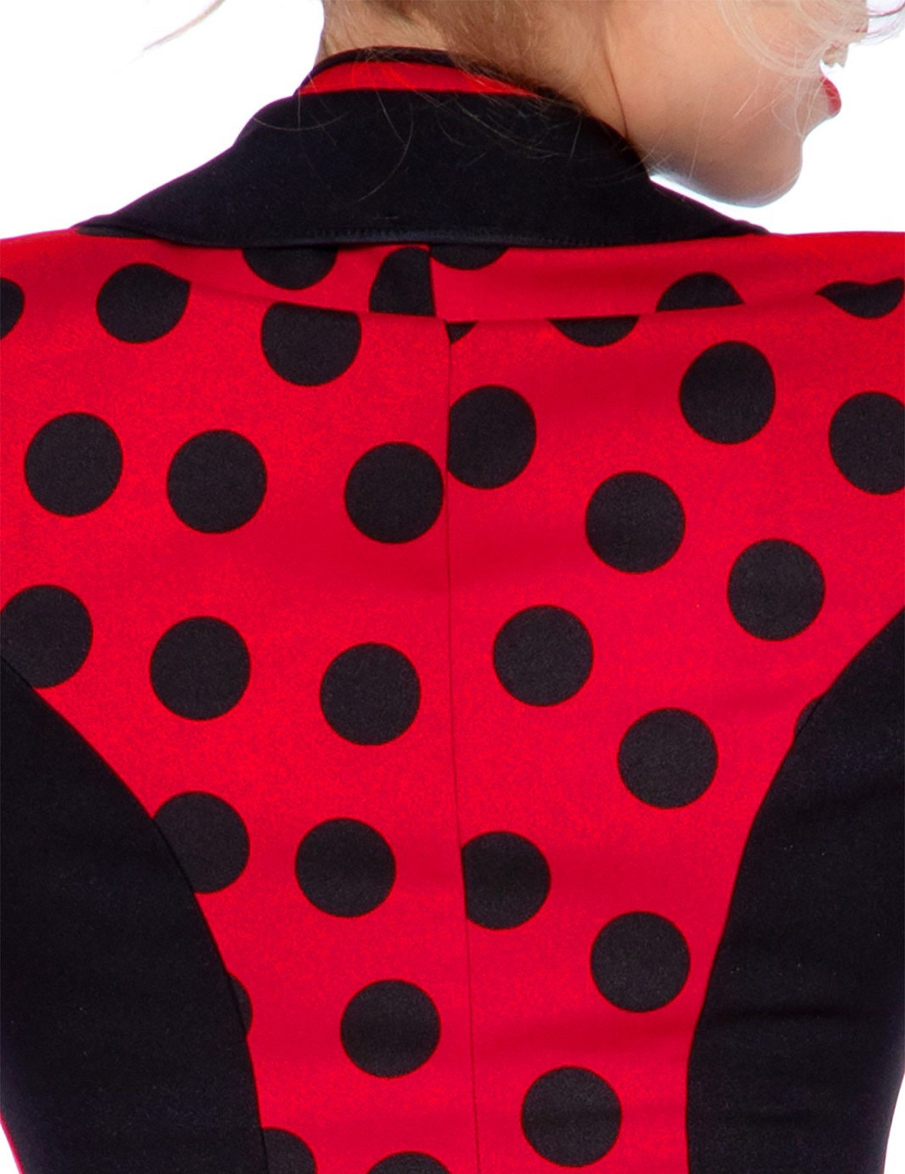 Wilbers Kostüm Jacke für Damen mit Fledermausärmeln und Schleife Schwarz Rot