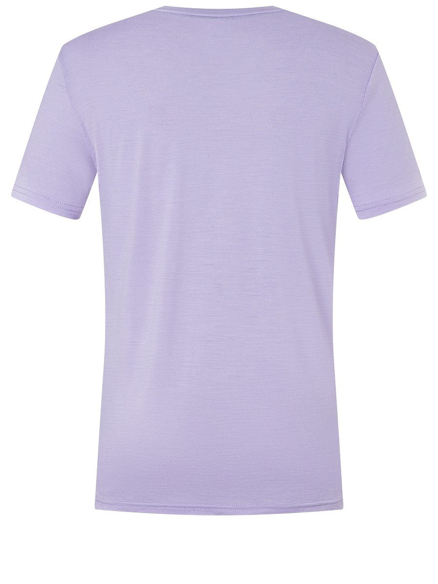 Lavender/Blueberry/Gold M Print-Shirt T-Shirt bequemer Merino-Materialmix TEE SUPER.NATURAL SANTA Merino PATRONA