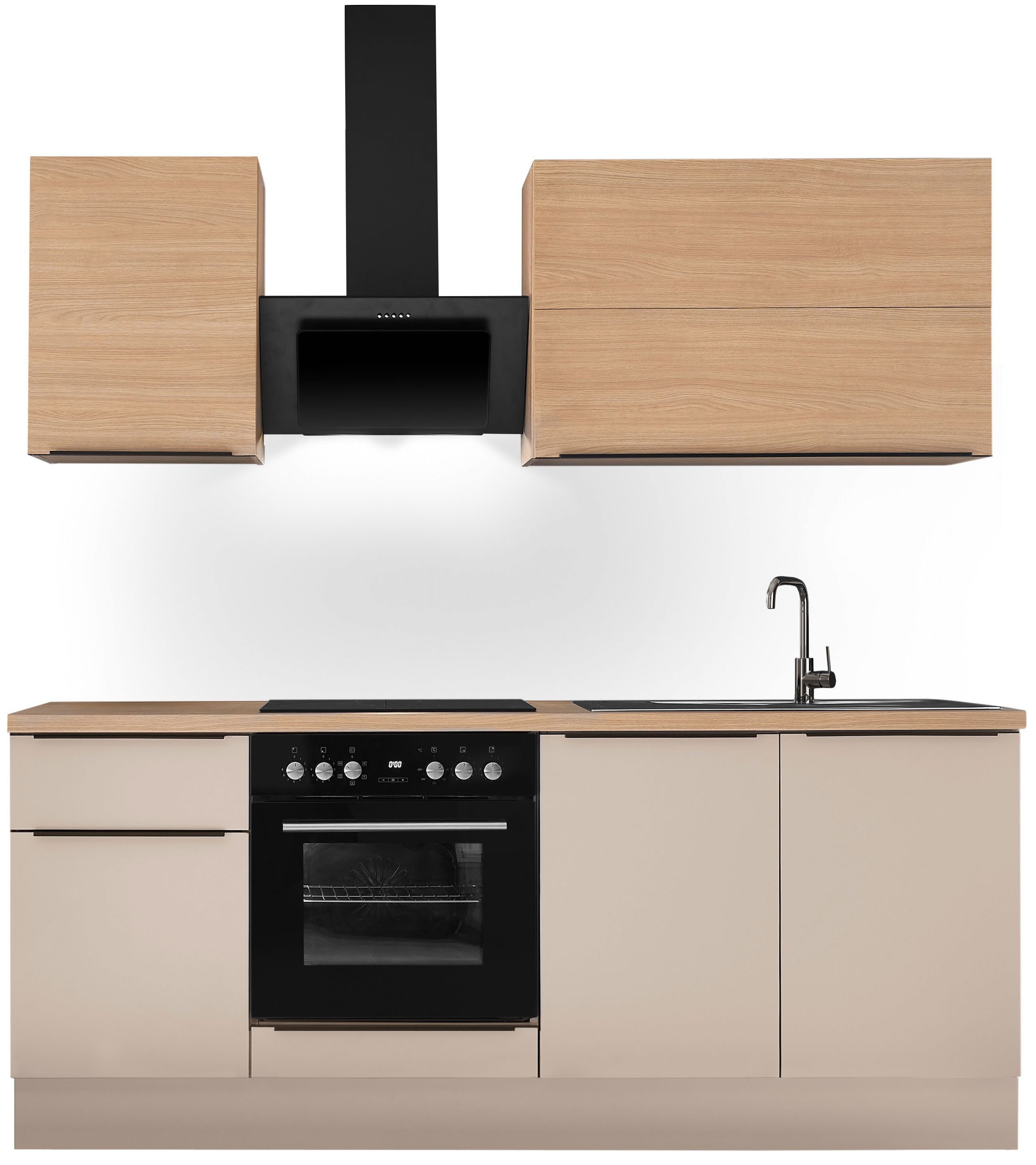 KOCHSTATION Küchenzeile Cocco B/H/T 210x211x60 cm, Breite 210 cm, wahlweise mit E-Geräten und Induktion