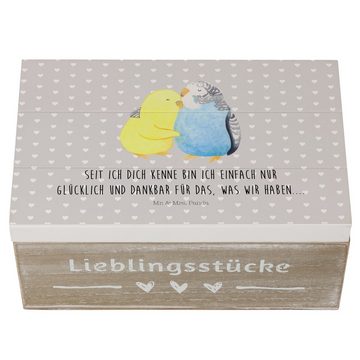 Mr. & Mrs. Panda Dekokiste Wellensittich Liebe - Grau Pastell - Geschenk, Erinnerungsbox, Jahres (1 St)