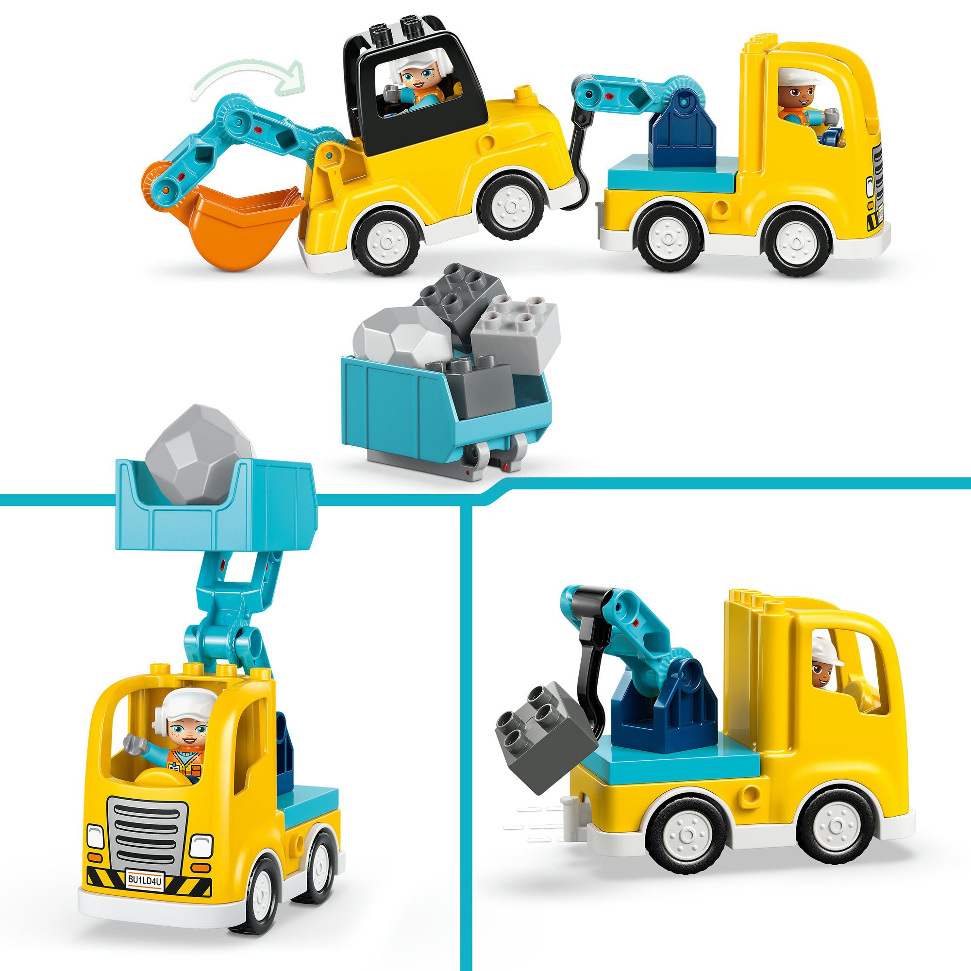 LEGO® Baufahrzeuge – 3-in-1-Set (10475), LEGO DUPLO Town Konstruktionsspielsteine, (22 St), Made in Europe – Bild 5 von 5