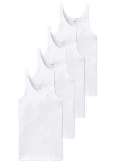 Schiesser Unterhemd 4er Pack Cotton Essentials Feinripp (Spar-Set, 4-St) Unterhemd / Tanktop - Baumwolle -