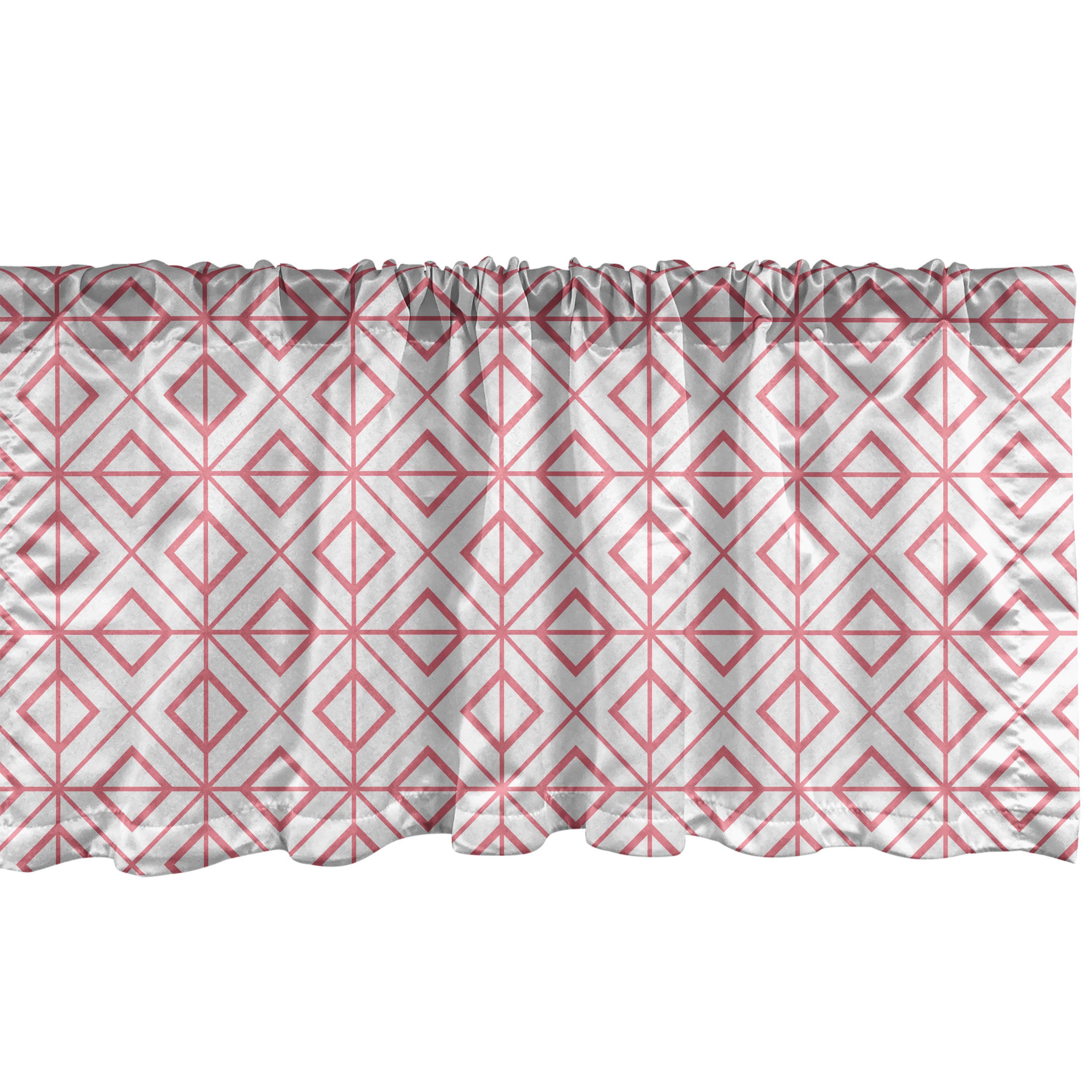 Scheibengardine Vorhang Volant für Küche Schlafzimmer Dekor mit Stangentasche, Abakuhaus, Microfaser, Retro Vintage Triangles