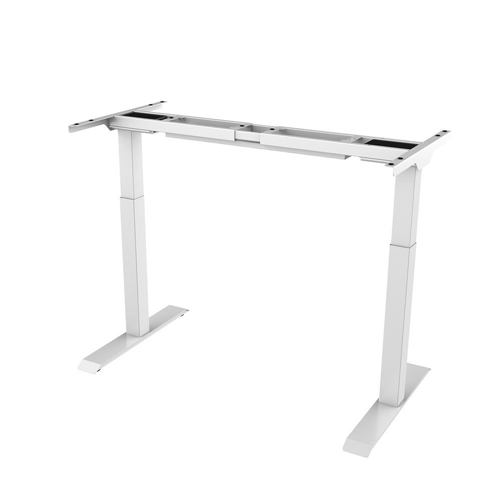 Natur24 Tischgestell Höhenverstellbares Schreibtischgestell für Platten von 120-200cm Weiß
