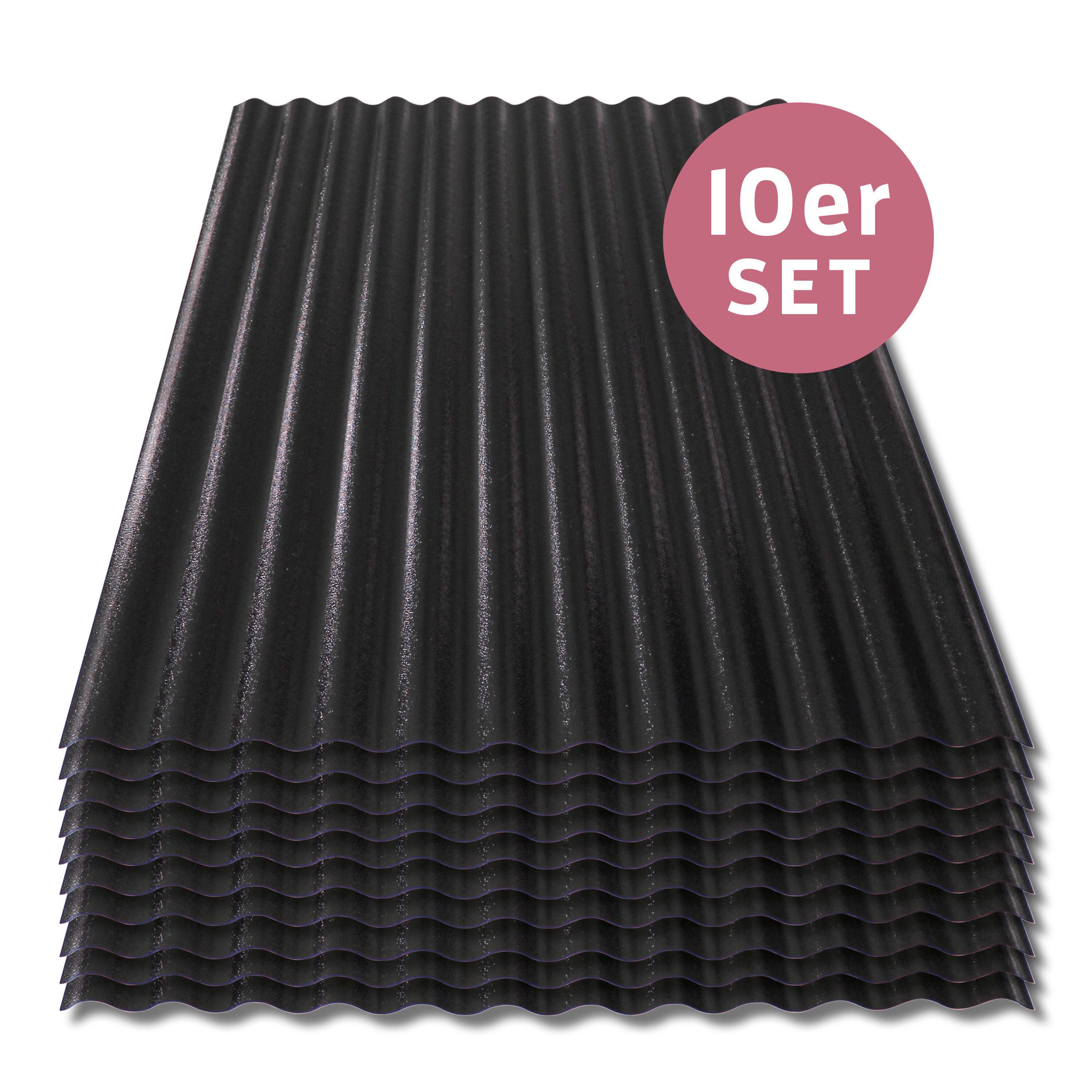 LP projekt Wellplatte Dach Kunststoff – Wetterfest & Langlebig für Überdachung, 1,2 mm, 10,53 m², (10-St., Einzelplatte oder 1er-/5er-/10er-Set), 90x117 cm Welldachplatten Transparent – Ideal für Carport & Garten