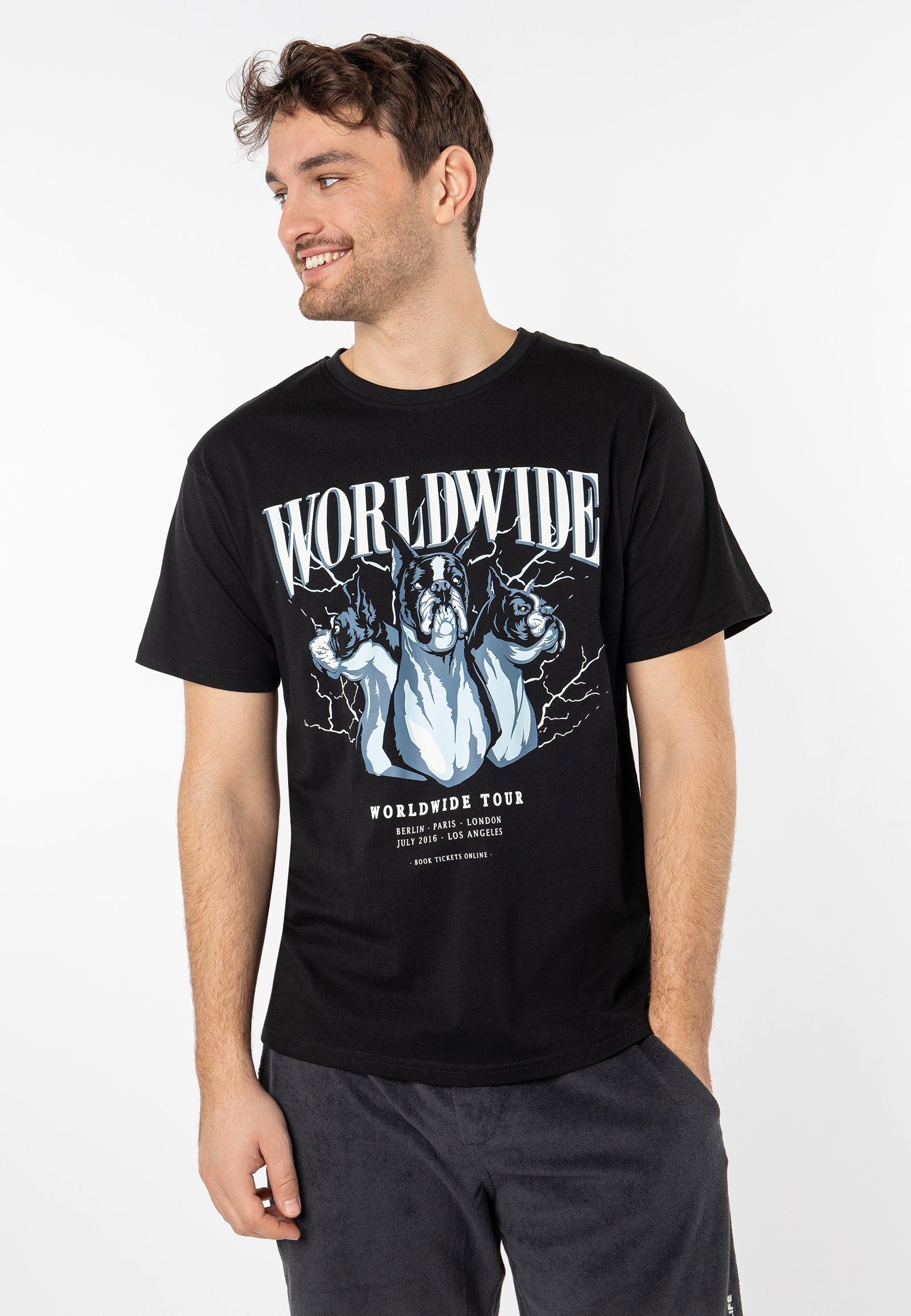 SUBLEVEL T-Shirt T-Shirt mit Print DOGS black | T-Shirts