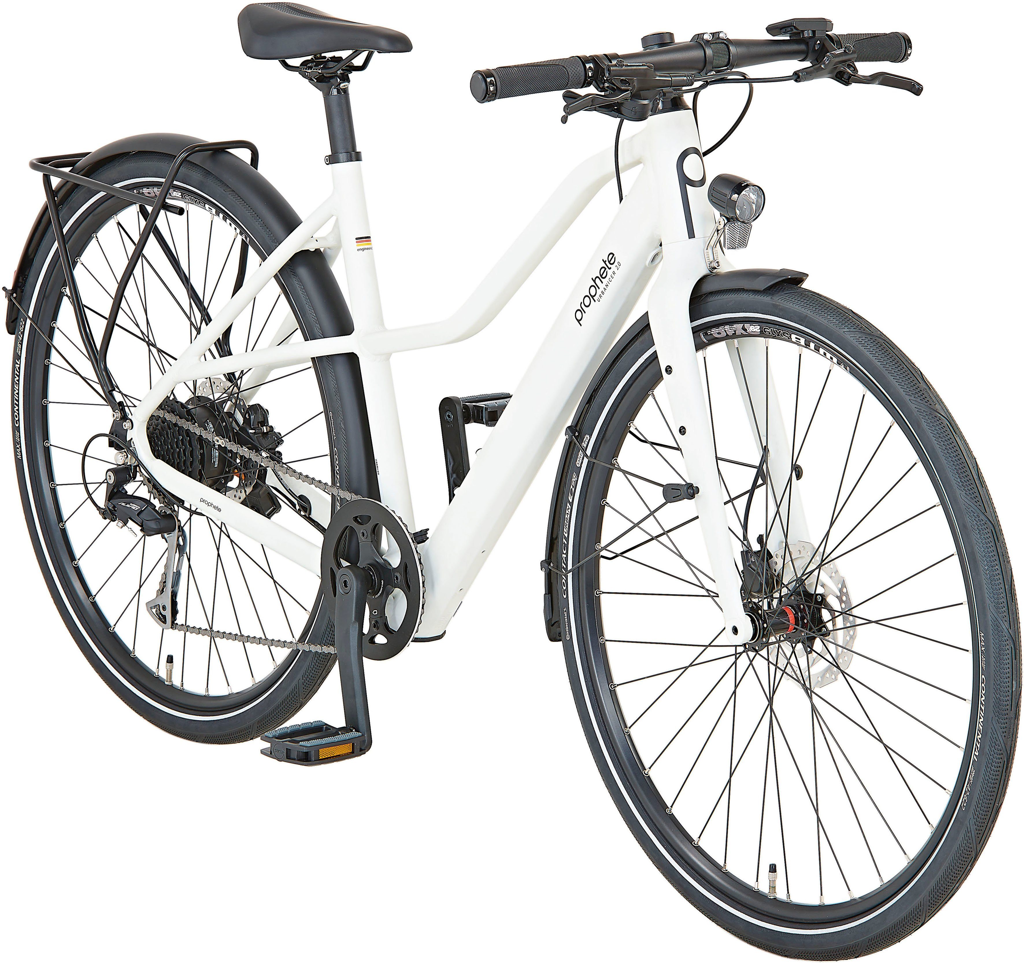 Prophete E-Bike Urbanbike Urbanicer 2.0, 9 Gang Shimano Alivio Schaltwerk, Kettenschaltung, Heckmotor, 360 Wh, Pedelec, Elektrofahrrad für Damen u. Herren