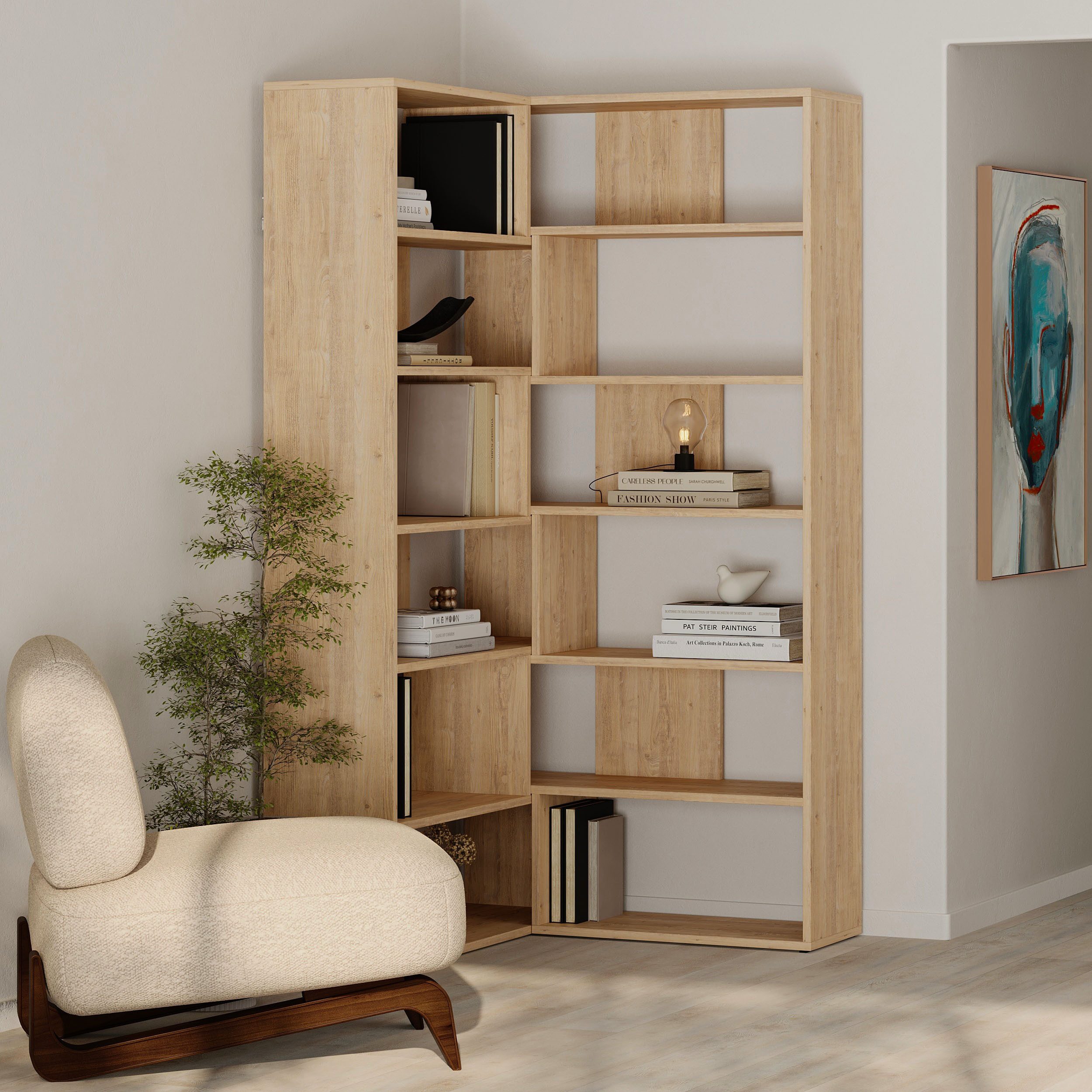 Decortie Bücherregal Molly, Modernes Bücherregal,Eck, Display günstig online kaufen