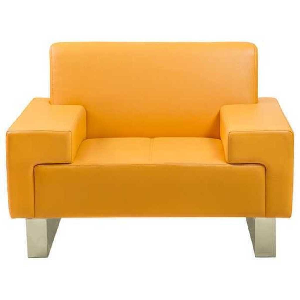 Lounge Sessel), Sessel 1-Sitzer Designer JVmoebel Made in (1-St., 1x Europa Ledersessel Einsitzer Sessel Couch Gelber