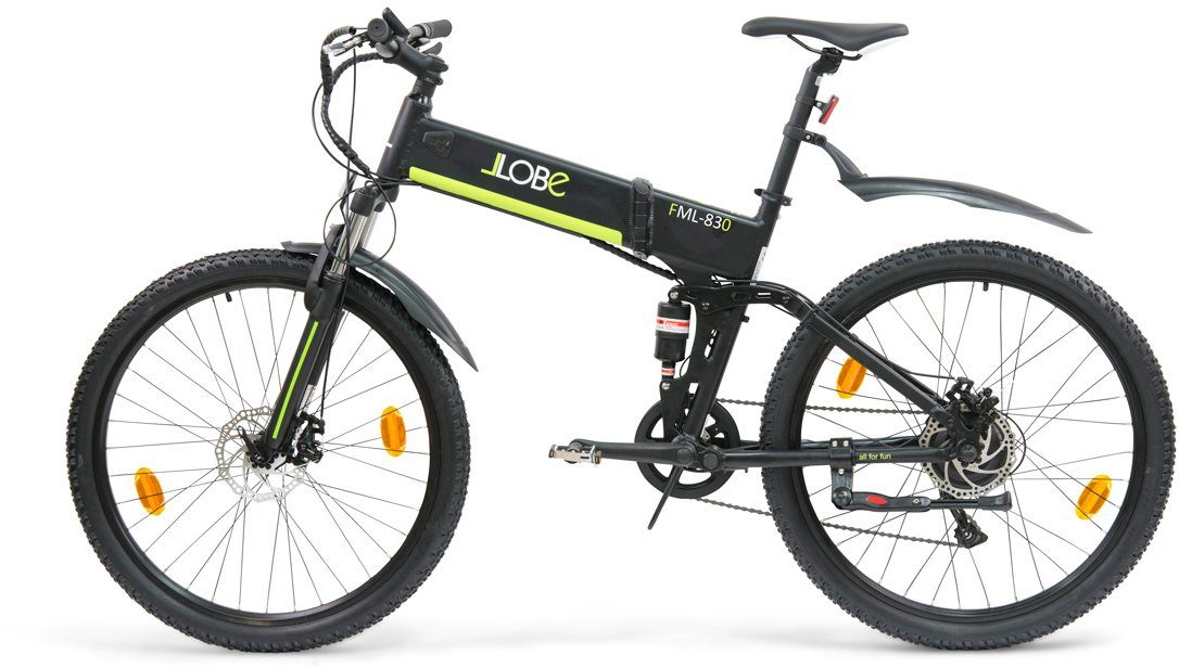LLobe E-Bike FML-830 black Ah, Gang 375 27,5", Akku Kettenschaltung, 9 Wh 10,4 Heckmotor, Shimano
