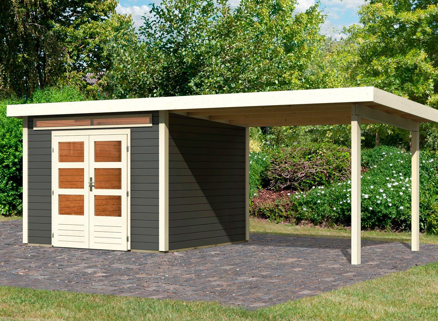 Karibu Gartenhaus Ammersee 4, BxT: 612x303 cm, (Set)