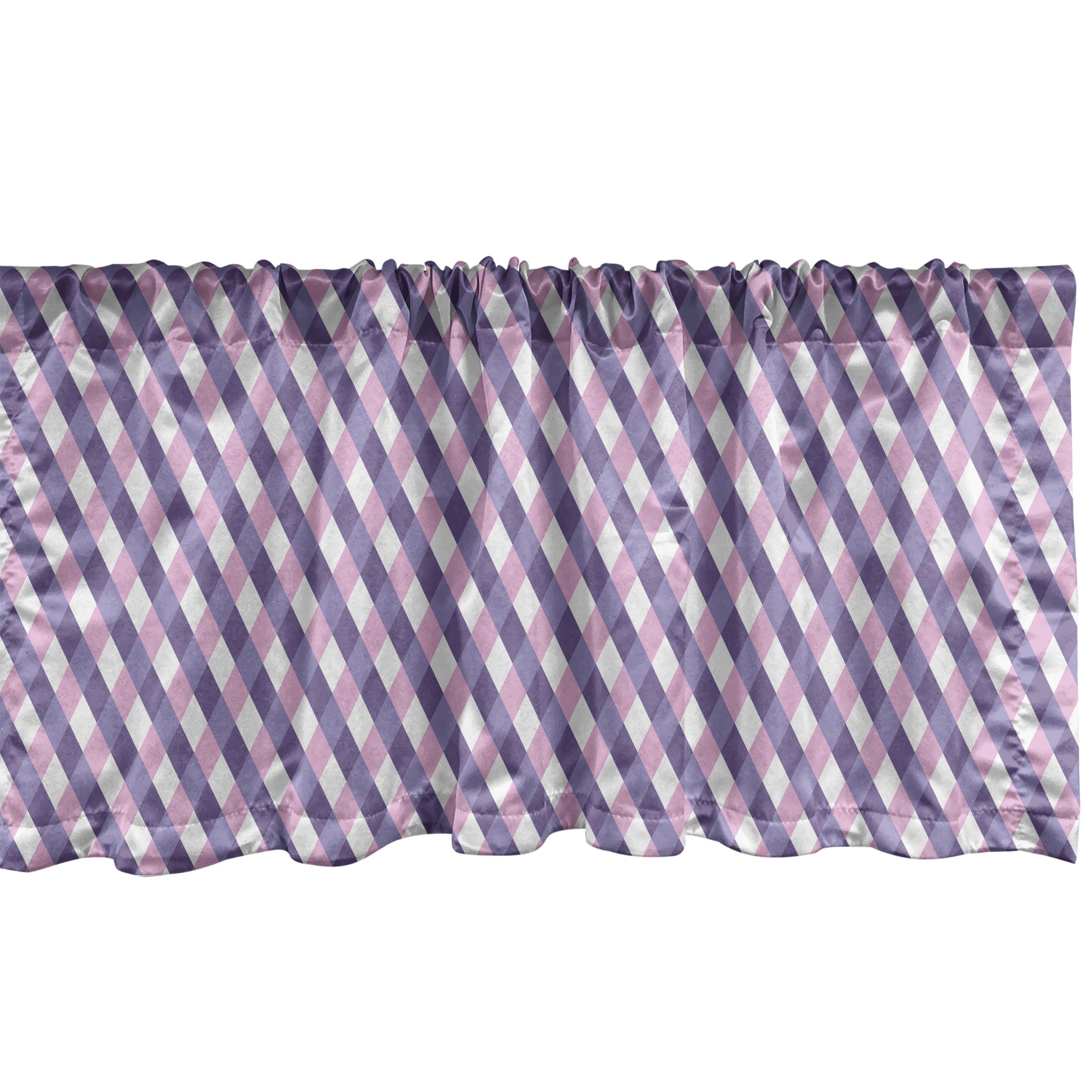 Scheibengardine Vorhang Volant für Stangentasche, Dekor Mosaik-Muster Mauve Gekreuzte Schlafzimmer Abakuhaus, Küche mit Microfaser