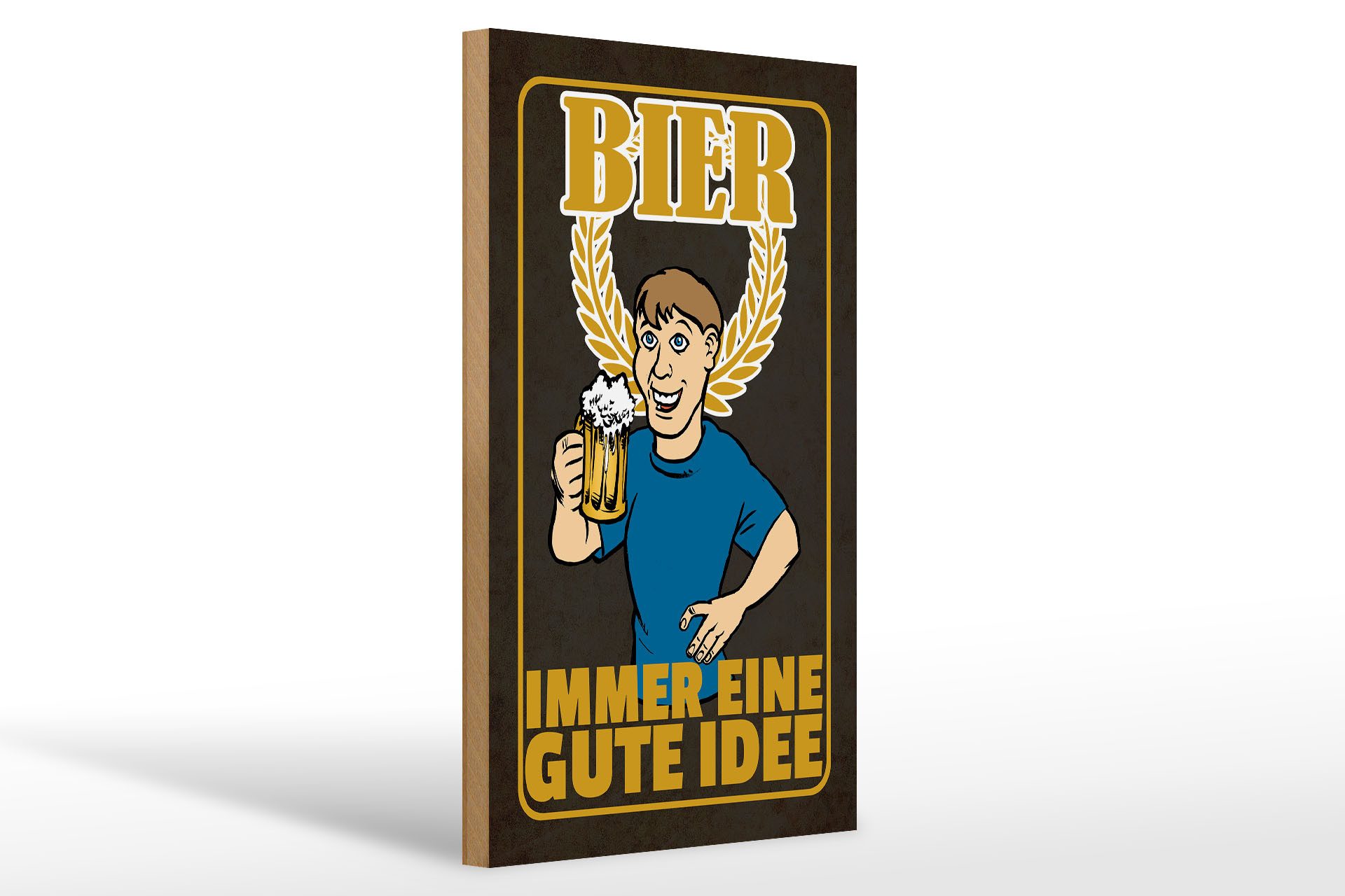 Holzbild 20x30cm Bier immer eine gute Idee