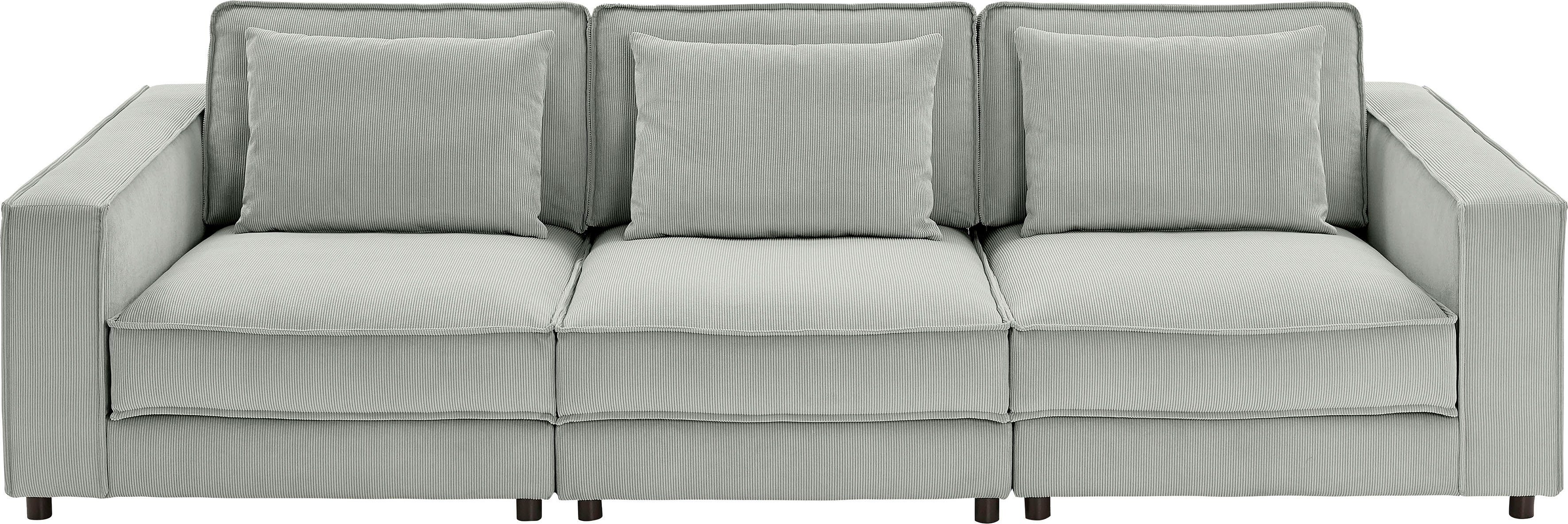 ATLANTIC home collection 3-Sitzer Valan, XXL-Sitzfläche, mit Cord-Bezug, frei stellbar, mit Wellenunterfederung