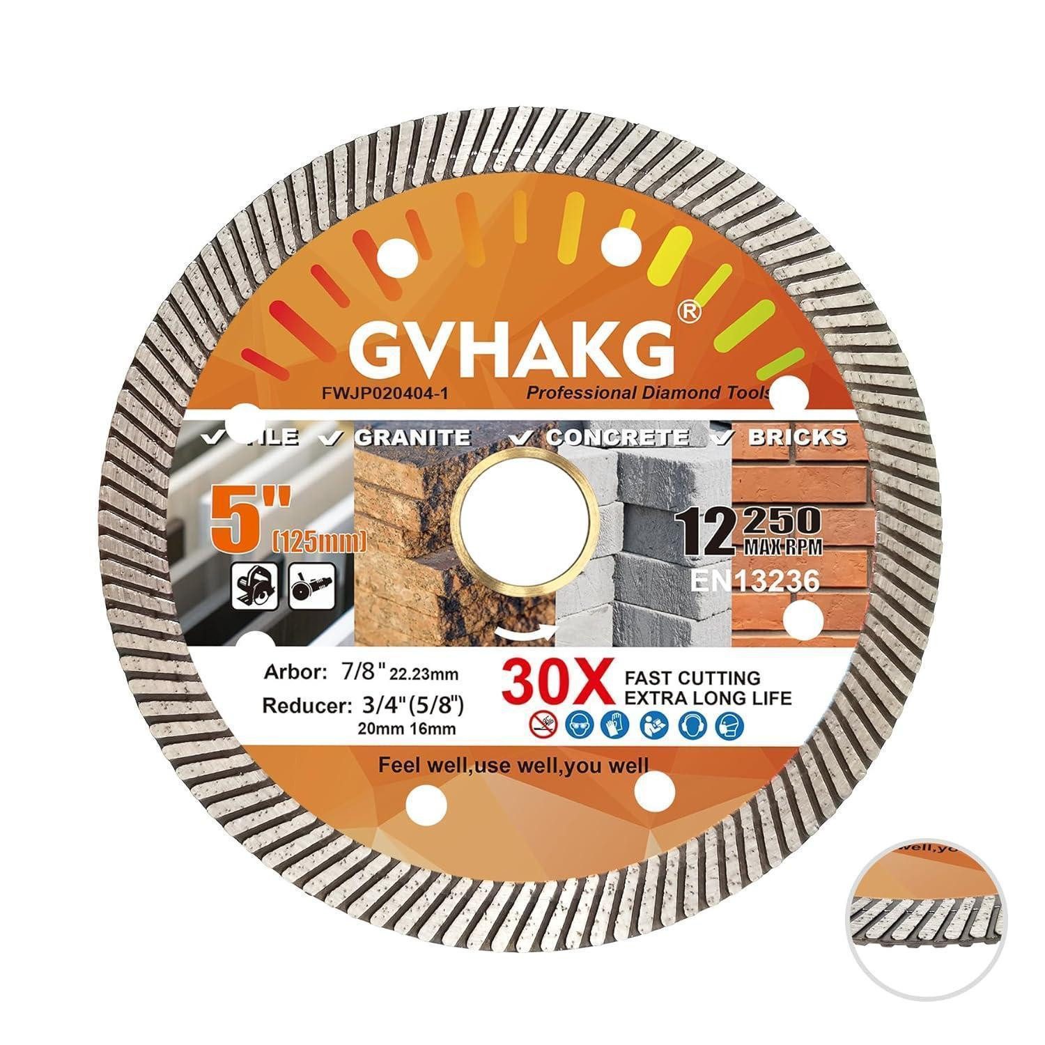 LuxusKollektion Diamanttrennscheibe Trennscheibe Diamant Turbo Dünn 125mm