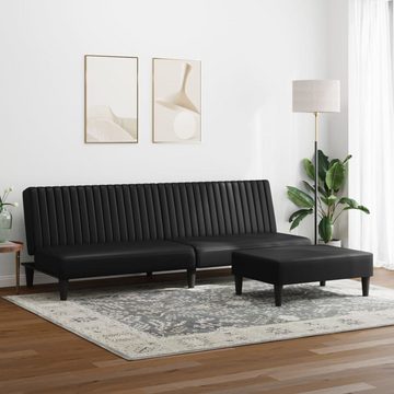 vidaXL Sofa 2-tlg. Sofagarnitur Schwarz Kunstleder