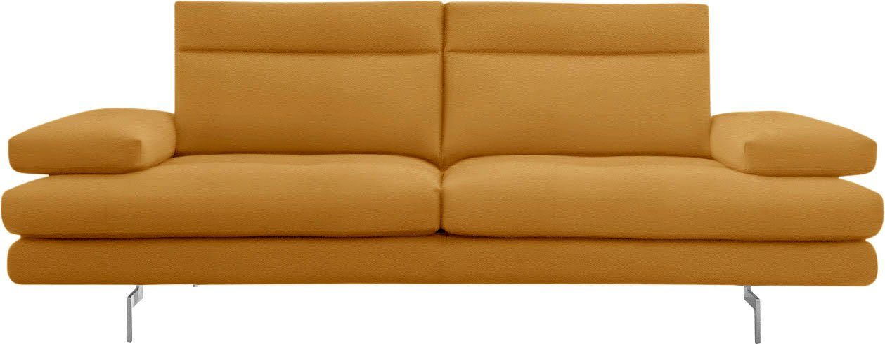CALIA ITALIA 3-Sitzer Toby Wing, Designsofa mit hohem Sitzkomfort, bequem und elegant, inklusive Sitztiefenverstellung, Füße in Chrom glänzend