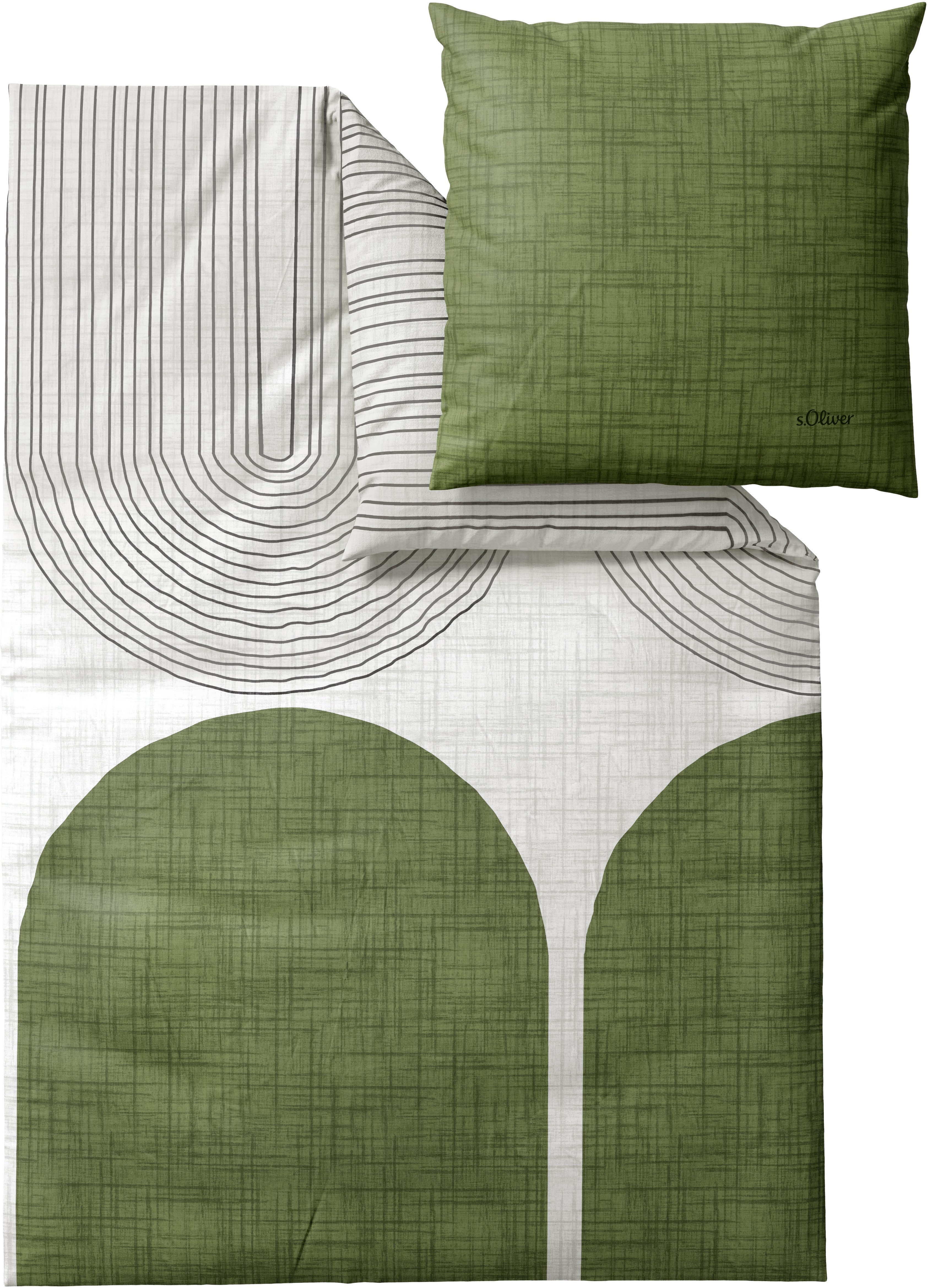 s.Oliver Bettwäsche Satinbettwäsche s.Oliver, Mako-Satin, 2 teilig, mit modernem Design-Statement
