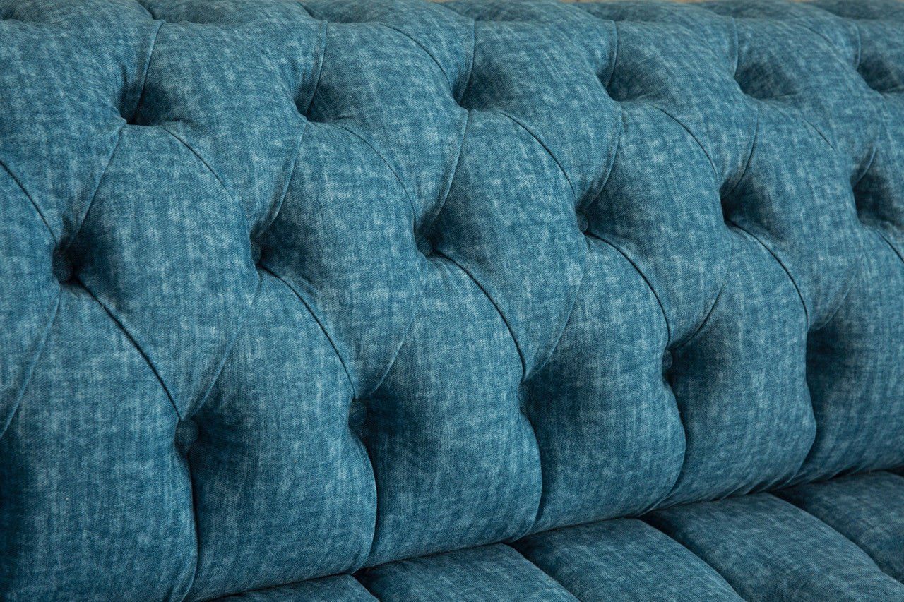 JVmoebel Chesterfield-Sofa, Chesterfield 3 Sitzer Design Die cm, Couch Sofa Knöpfen. mit 225 Rückenlehne
