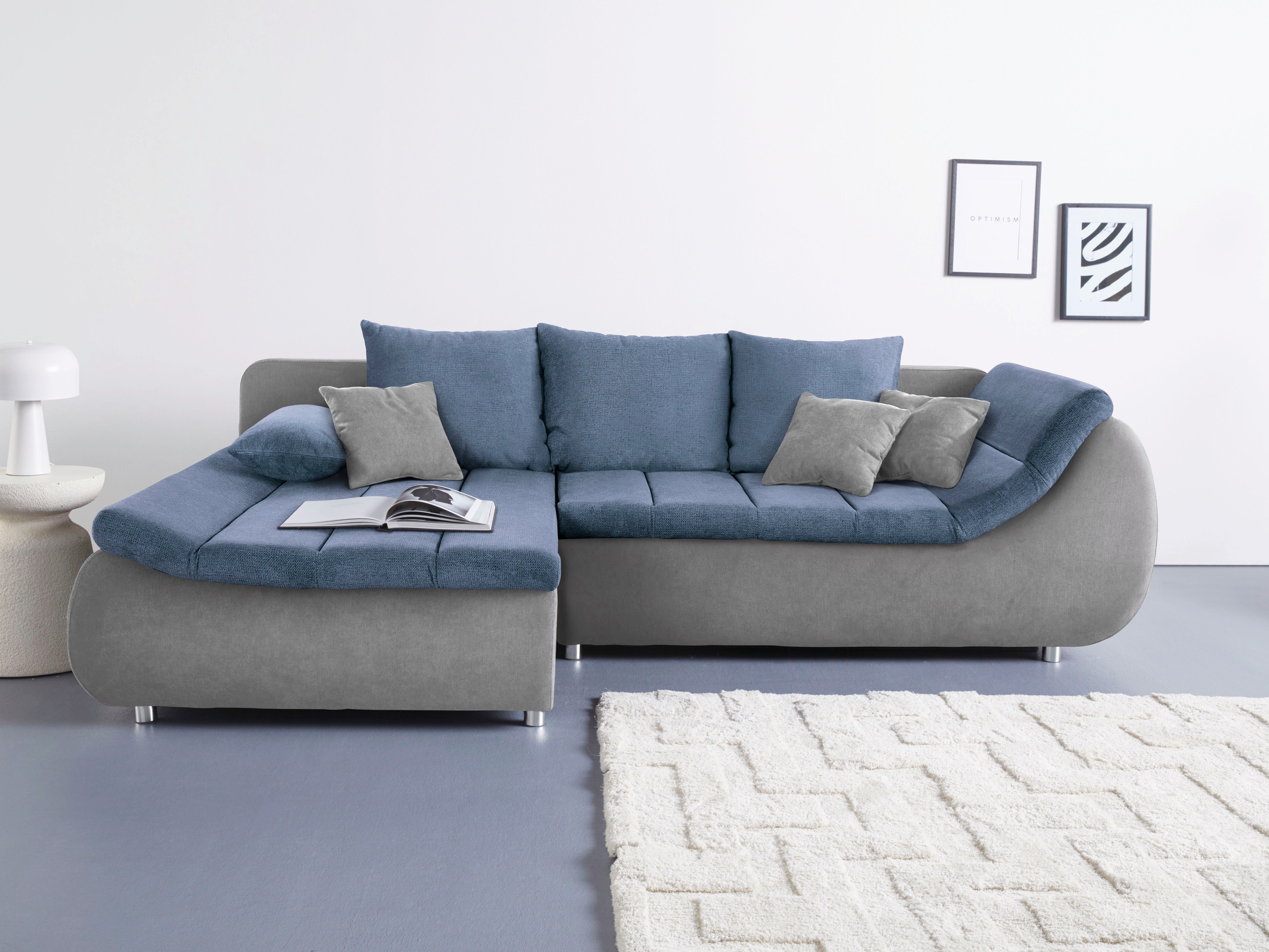 INOSIGN Ecksofa "Imola, elegant und modern, aktuelle Steppung im Sitz, bequ günstig online kaufen