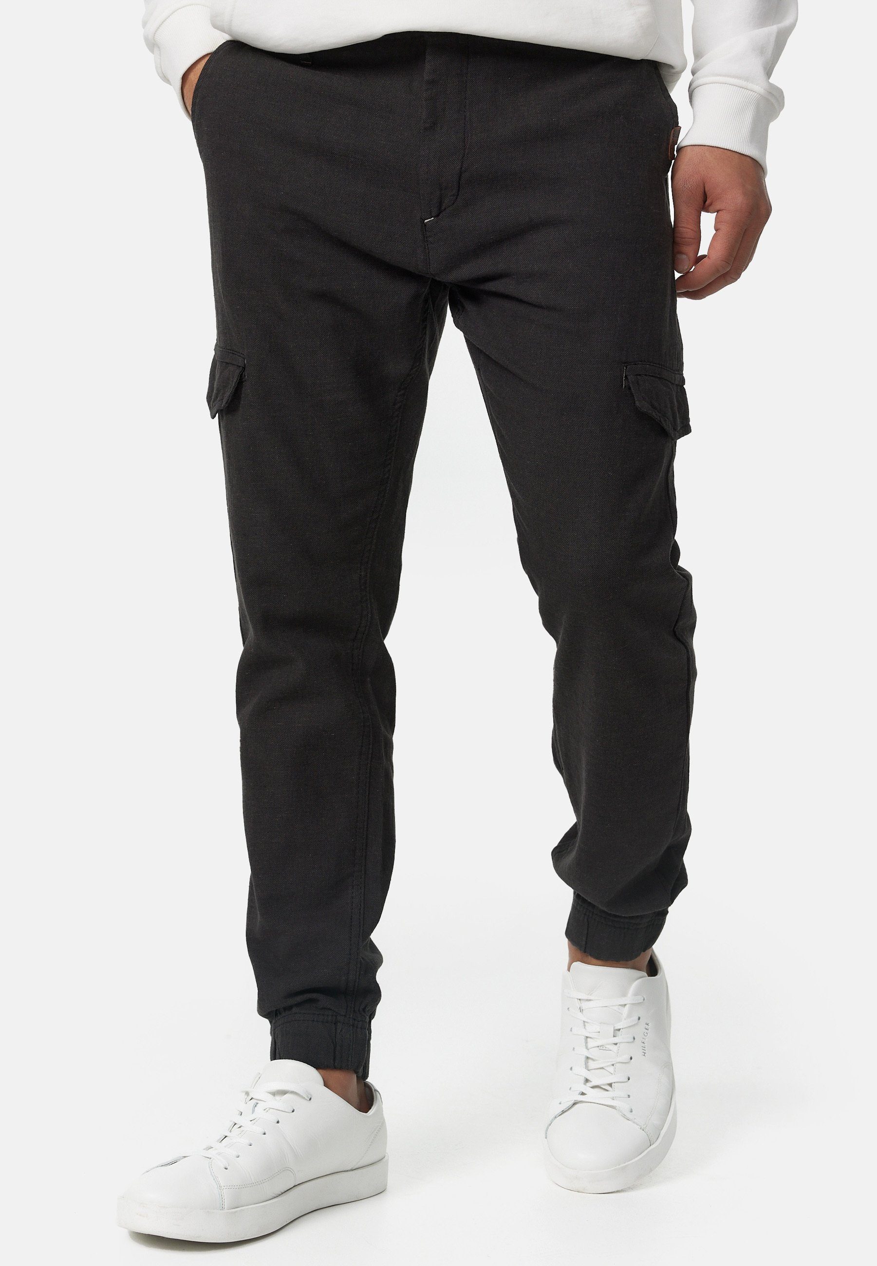 Leinenhose Booth Black Indicode