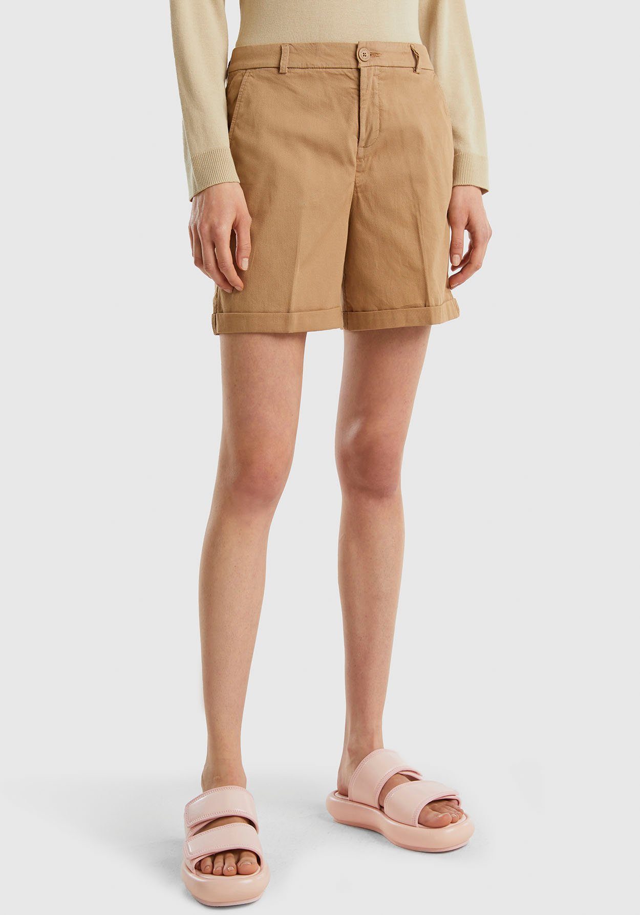 United Colors of Benetton Bermudas mit kleinem Umschlag am Saum