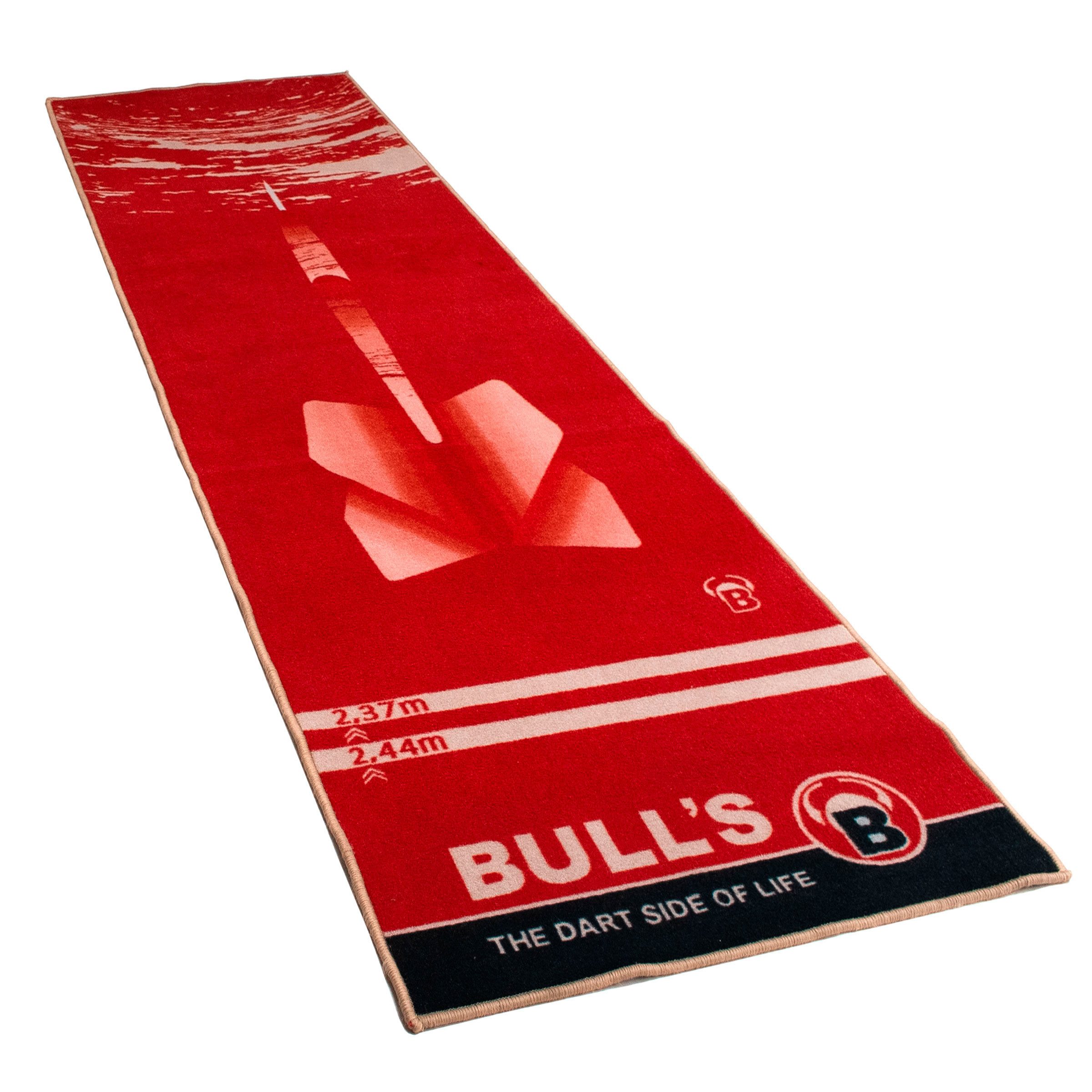 Dartmatte Bull´s Dart Teppich Carpet Mat 180 mit Antirutsch, 280x80cm, Rot