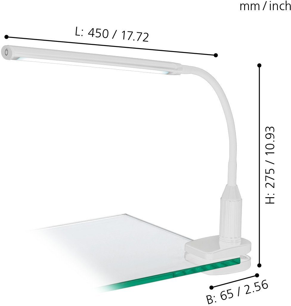 EGLO Klemmleuchte integriert, Home, LED Memoryfunktion, Neutralweiß Smart fest LAROA, Dimmfunktion