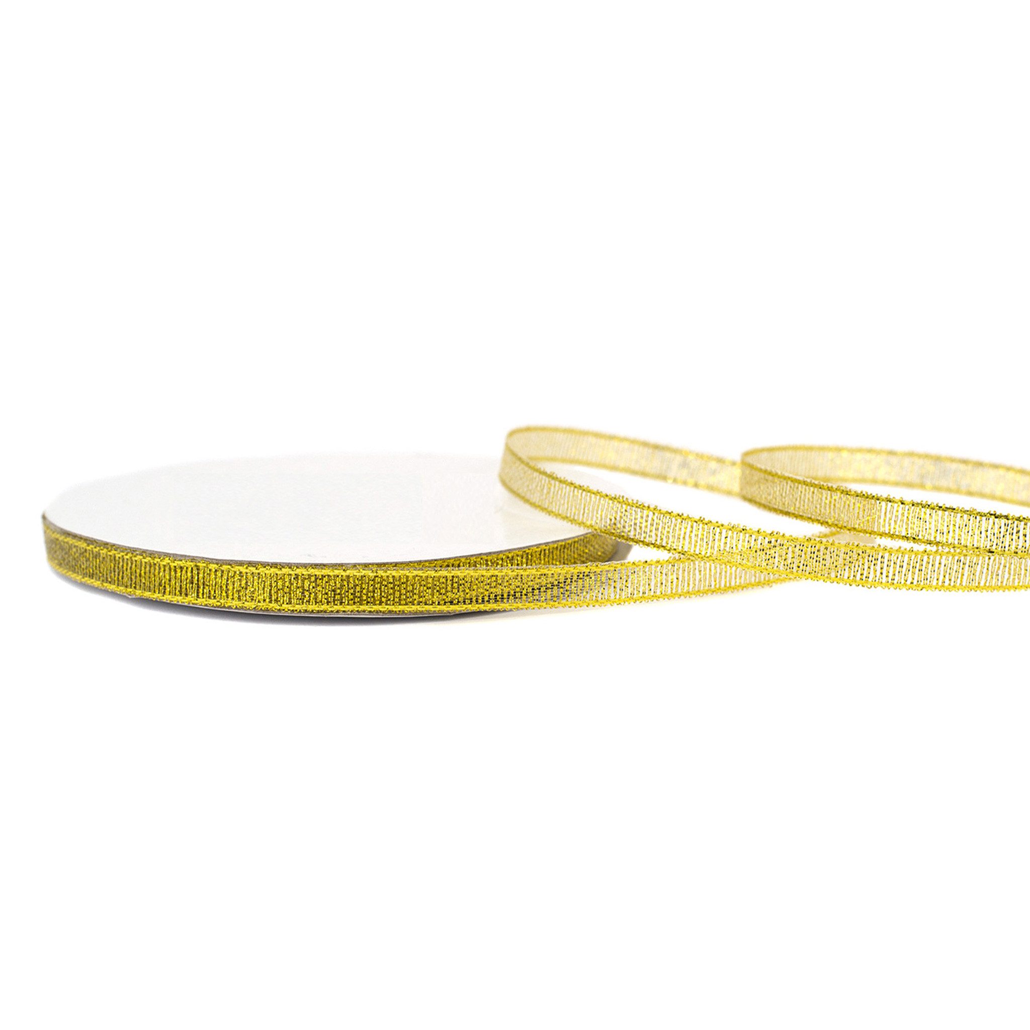 Creativery Geschenkband, Glitzerband 6mm x 32m Rolle Gold