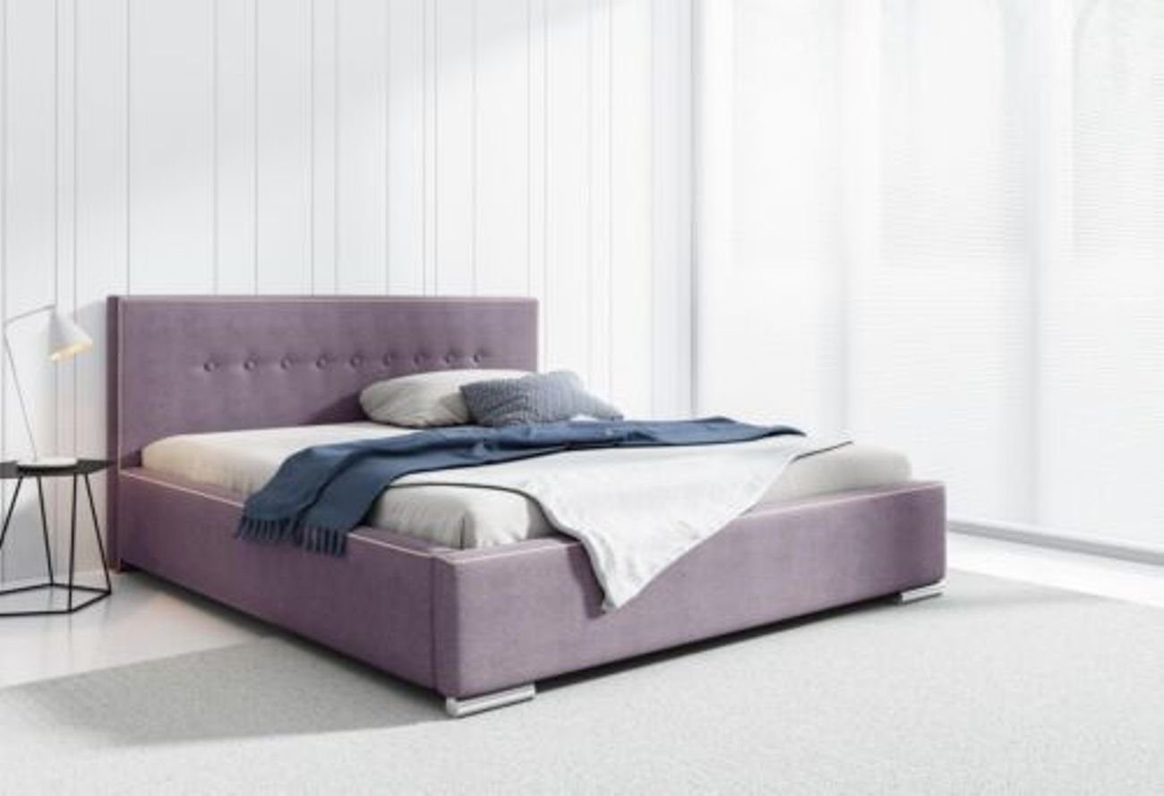 Ehebett Schlafzimmer Lila Betten Bett Bettrahmen Doppelbett JVmoebel Polsterbett, Polsterbett