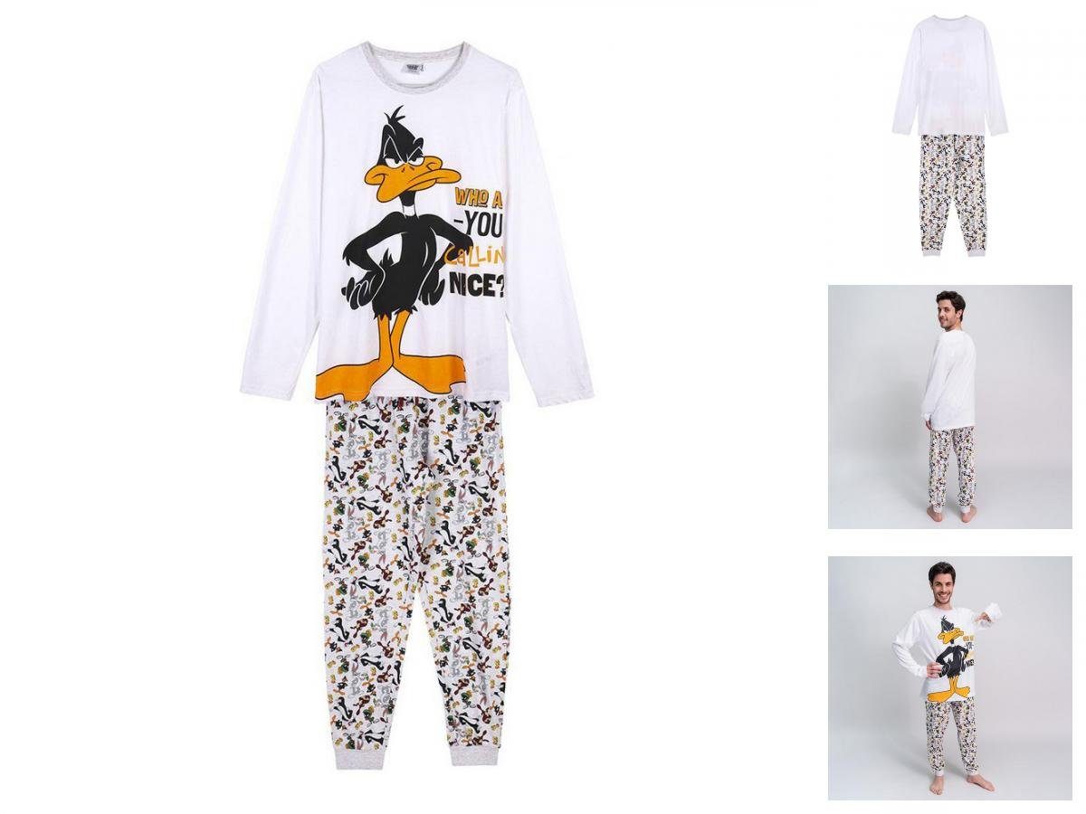 LOONEY TUNES Pyjama S Herren Langarm Pyjama 2 Teiler Schlafanzug Nachtwäsche Looney Tunes