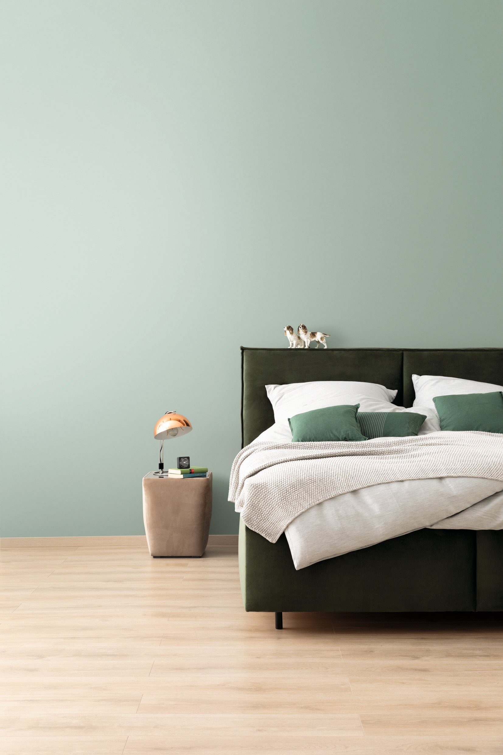 SCHÖNER WOHNEN-Kollektion Wand- und Deckenfarbe Designfarben, 100 ml, Harmonisches Jadegrün Nr. 29, hochdeckende Premium-Wandfarbe