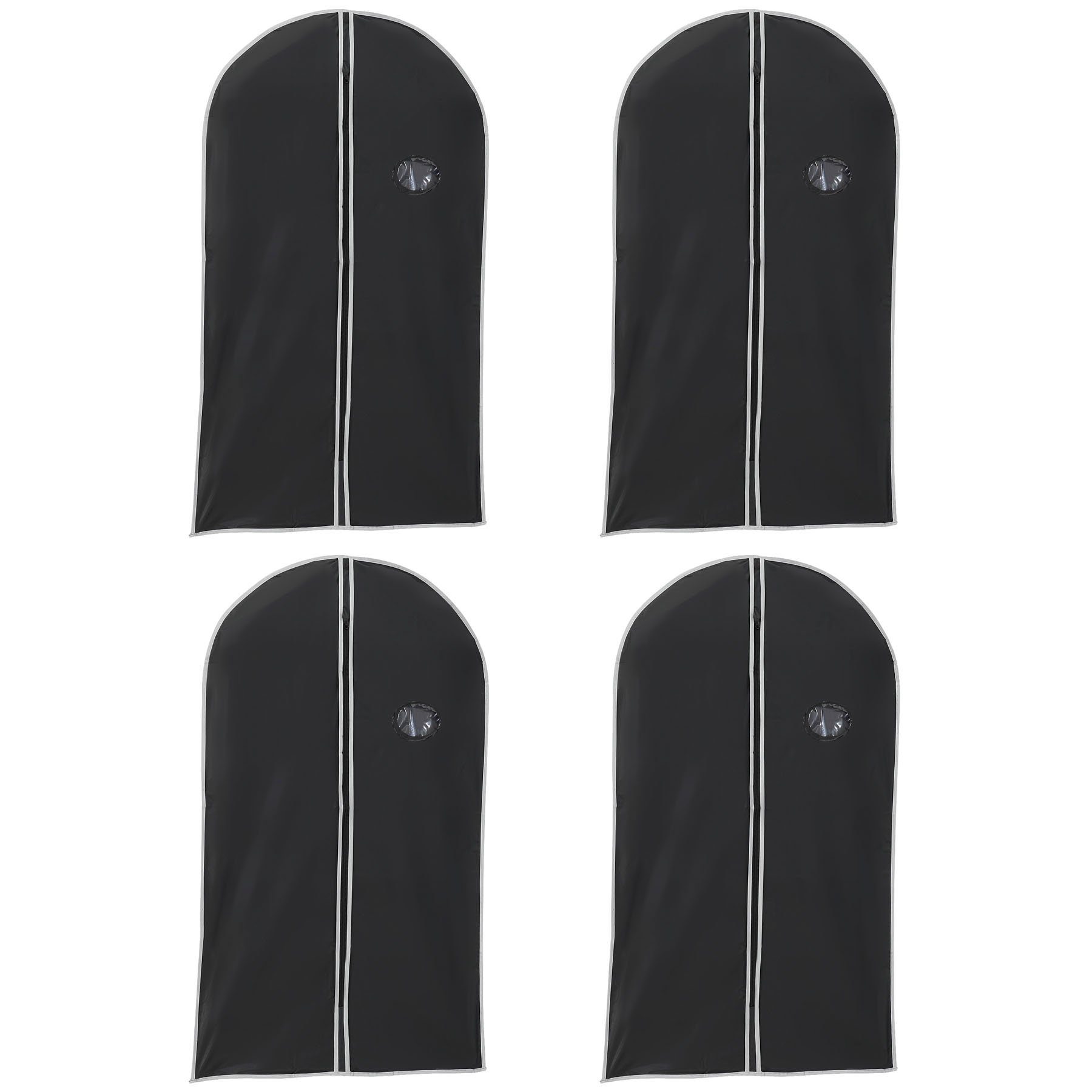 HAC24 Kleidersack Kleiderhülle Schutzhülle Kleidersack Aufbewahrungs Hülle Kleiderschutz (Set, 4 St., 100 x 60 cm) mit Reißverschluss & Sichtfenster Schutzhülle