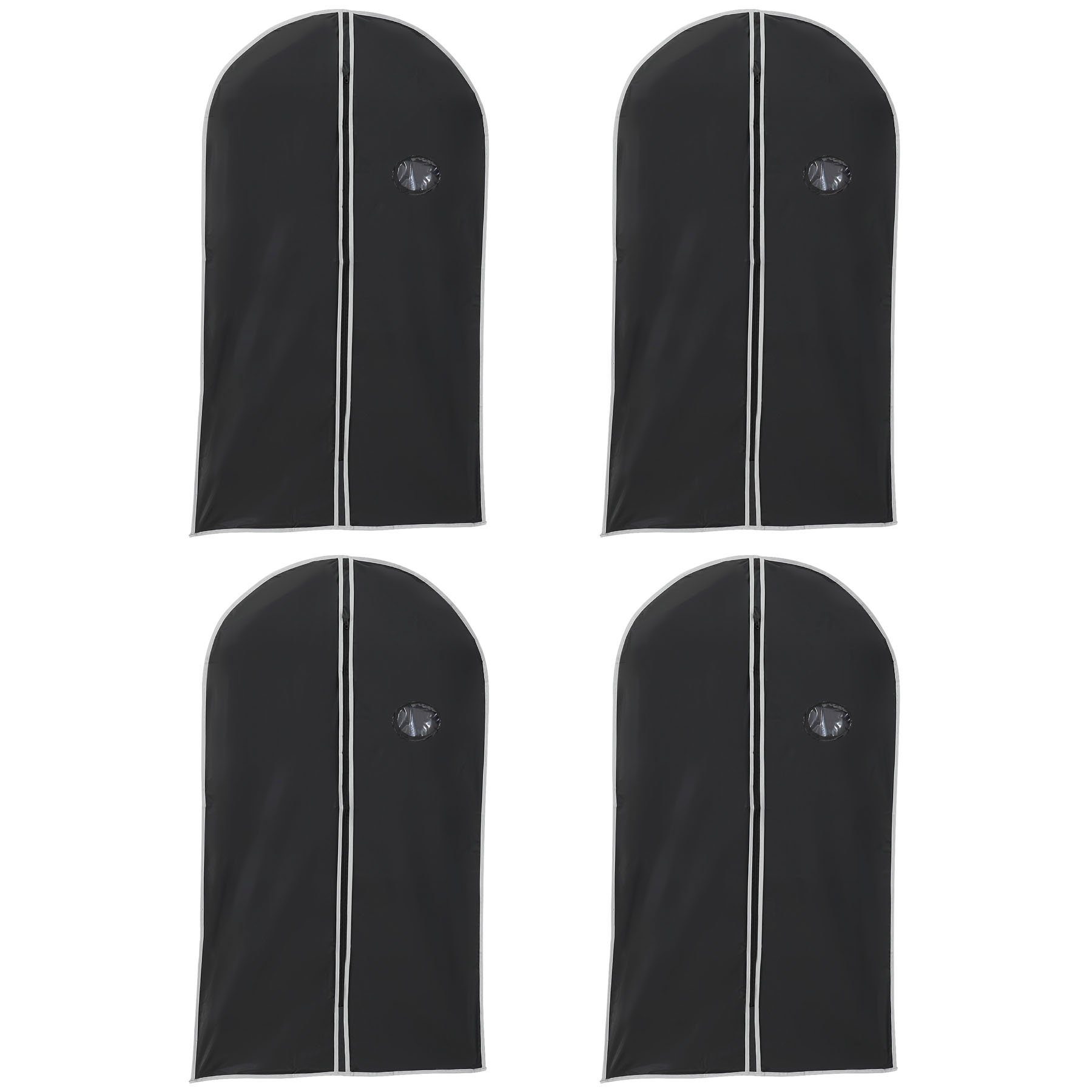 HAC24 Kleidersack Kleiderhülle Schutzhülle Kleidersack Aufbewahrungs Hülle Kleiderschutz (Set, 4 St., 135 x 60 cm) mit Reißverschluss & Sichtfenster Schutzhülle