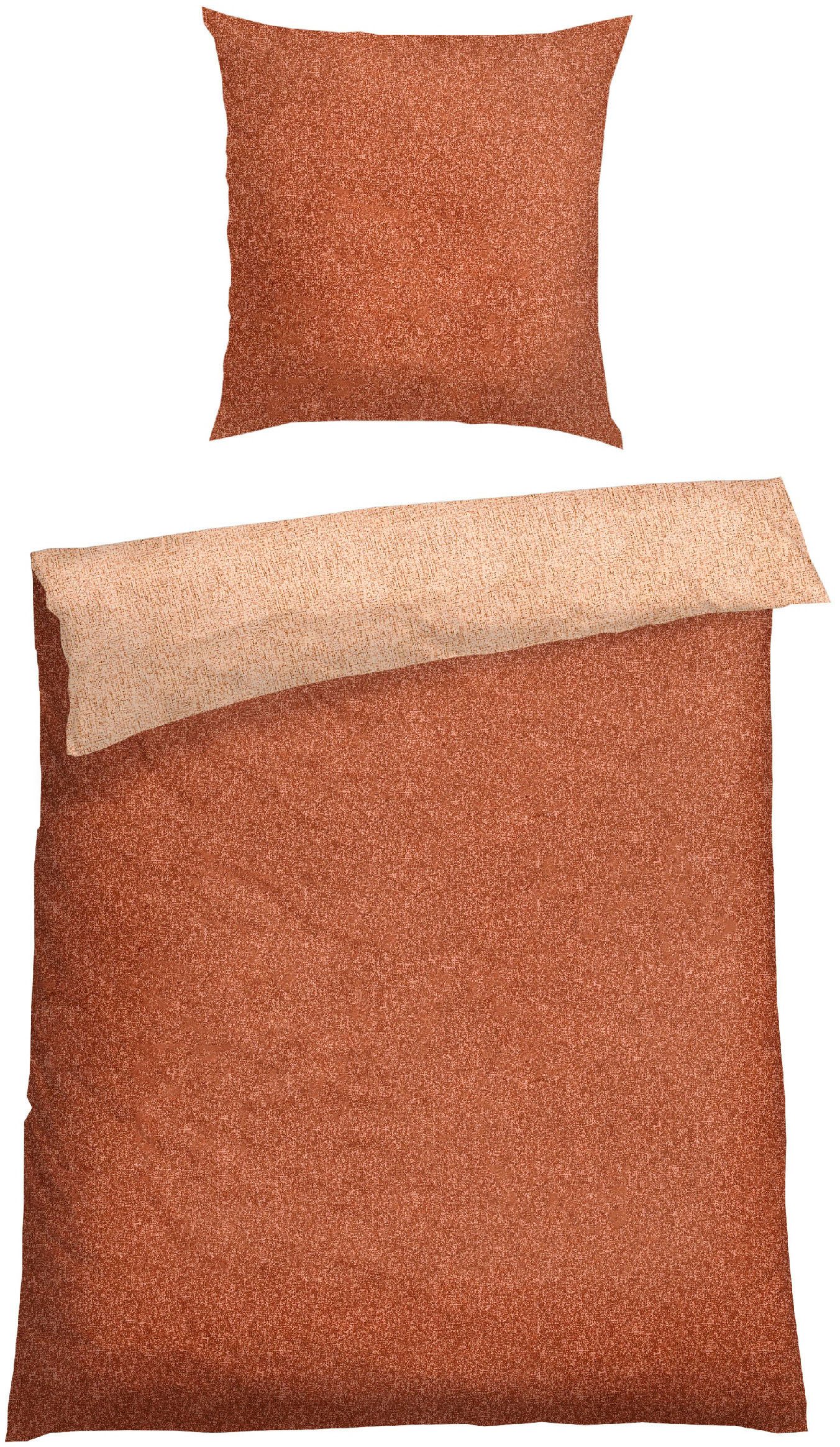 Schiesser Wendebettwäsche Vinnie aus weicher Baumwolle mit edlem Melangeeffekt, Renforcé, 2 teilig, MADE IN GREEN by OEKO-TEX®-zertifiziert