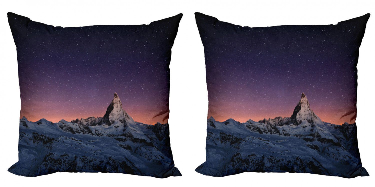 Kissenbezüge Modern Accent Doppelseitiger Digitaldruck, Abakuhaus (2 Stück), Nacht Matterhorn Peak Europe