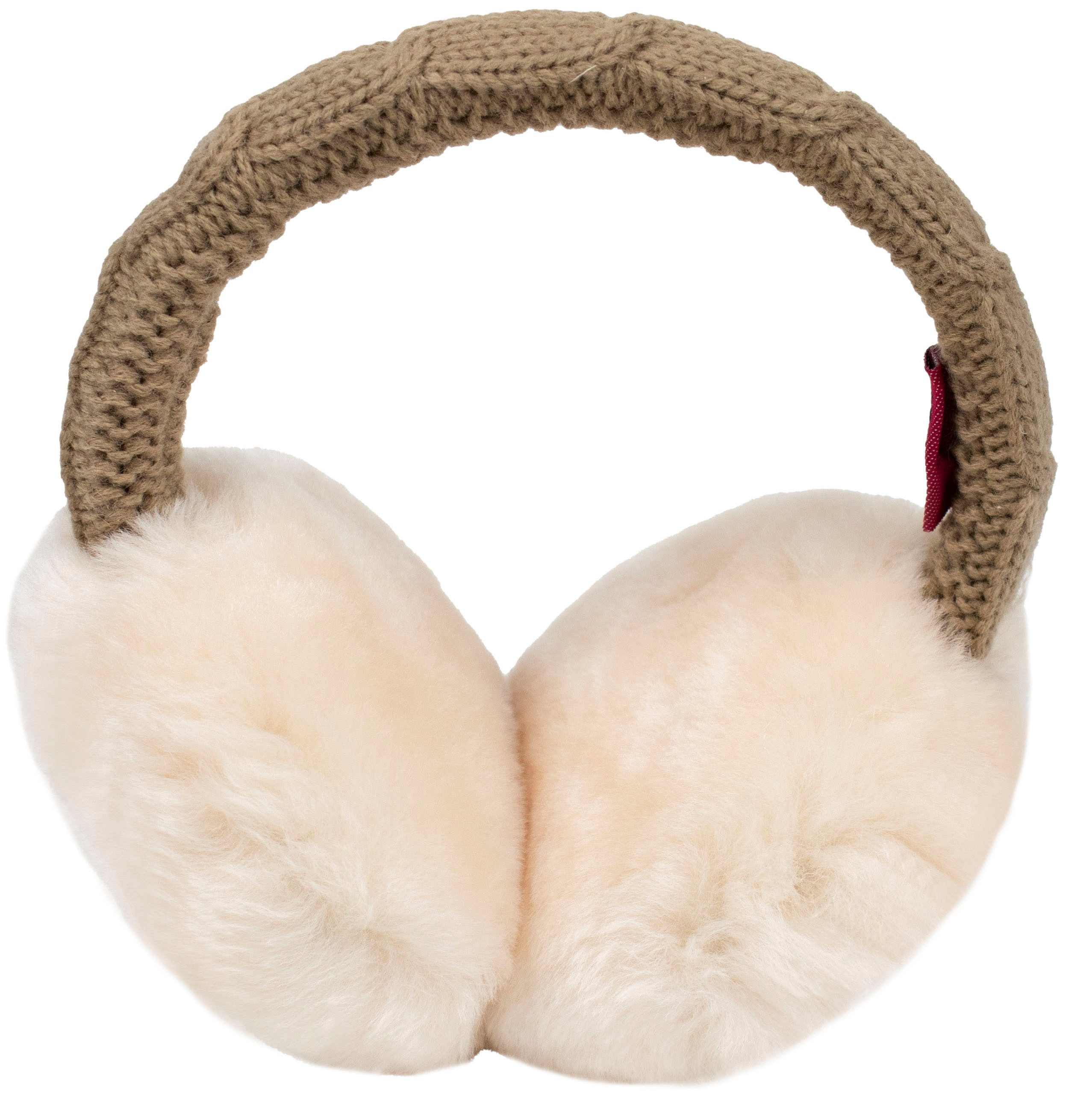 Reissner Lammfelle Ohrenwärmer Kopfbügel Ohrenschützer MIKA Merino Lammfell & Strickware gefüttert mit weichem Lammfell