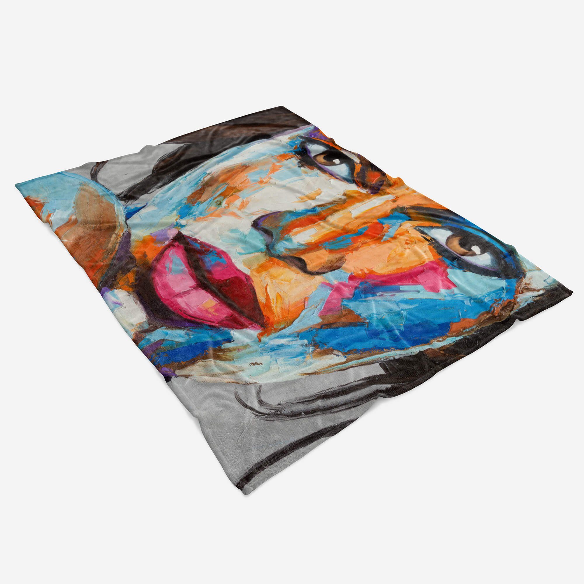 Sinus Art Handtücher Handtuch Strandhandtuch Porträt Baumwolle-Polyester-Mix Abs, mit (1-St), Frauen Fotomotiv Handtuch Kuscheldecke Saunatuch