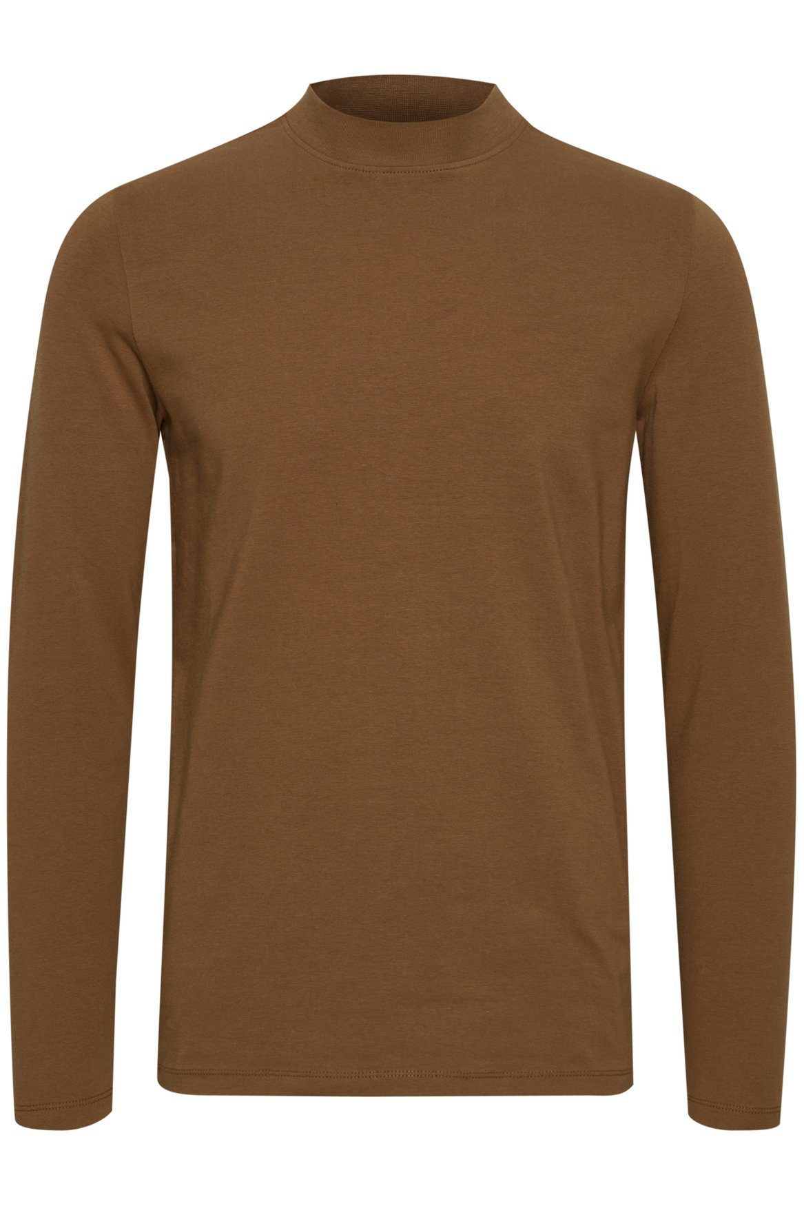 Casual Friday Longsleeve Langarm Oberteil Braun 5672 mit in Stehkragen THEO