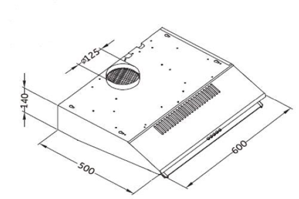 PKM Unterbauhaube UBH3001X 60cm Edelstahl Abzugshaube-Dunstabzugshaube UBH3001X 60cm Edelstahl Abzugshaube-Dunstabzugshaube, 60cm Breit, in jede Küche gut integrierbar, leicht einzubauen