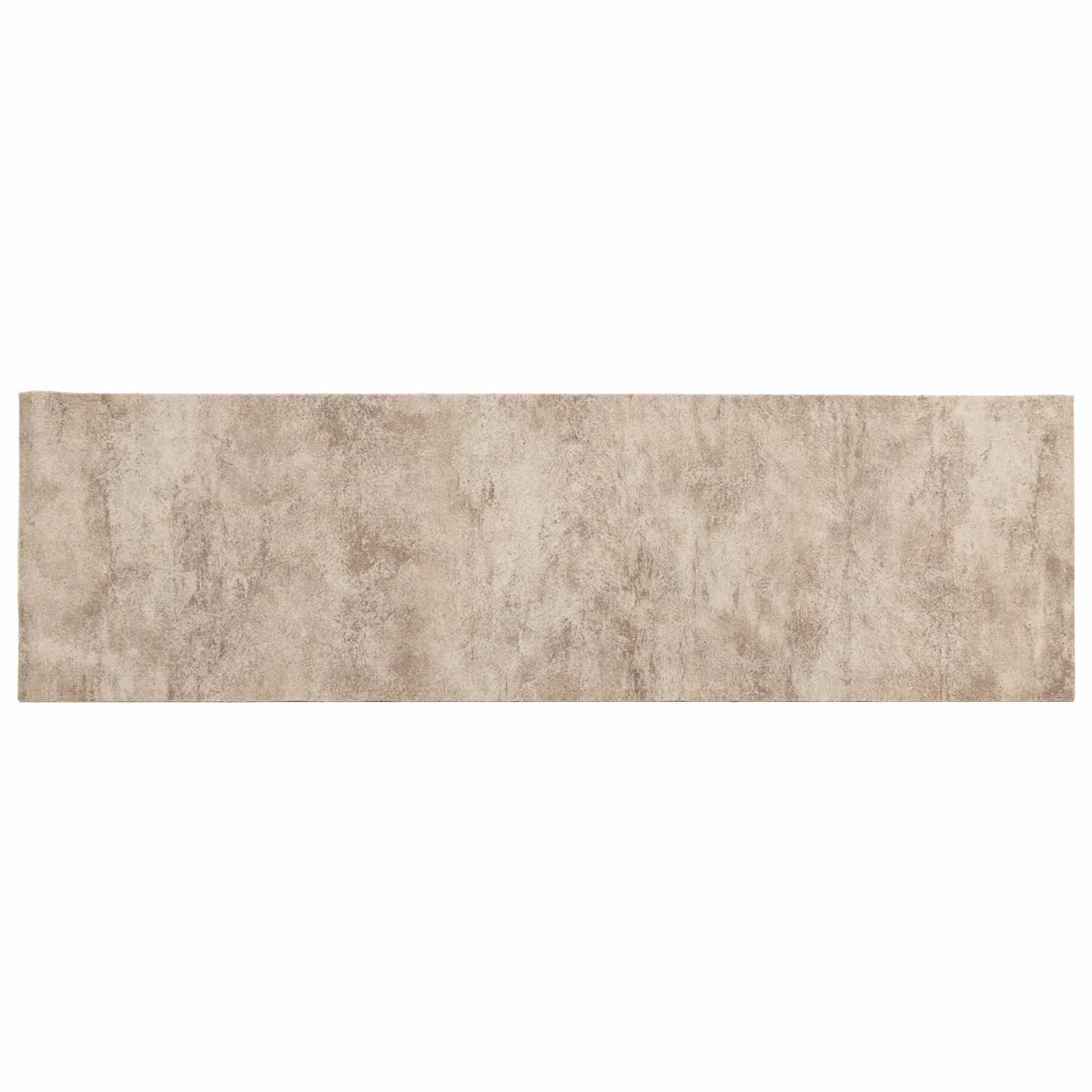 vidaXL Fußmatte Küchen Teppich Beiger Beton 150 x 45 cm 100% Polyamid Waschbar